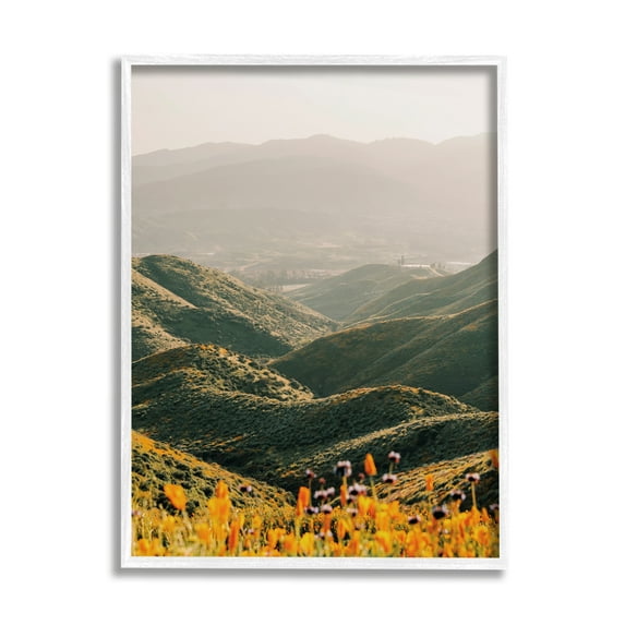 Stupell Industries Rolling Hills Meadow Landscape Landscape Photography White Framed Art Print Wall Art