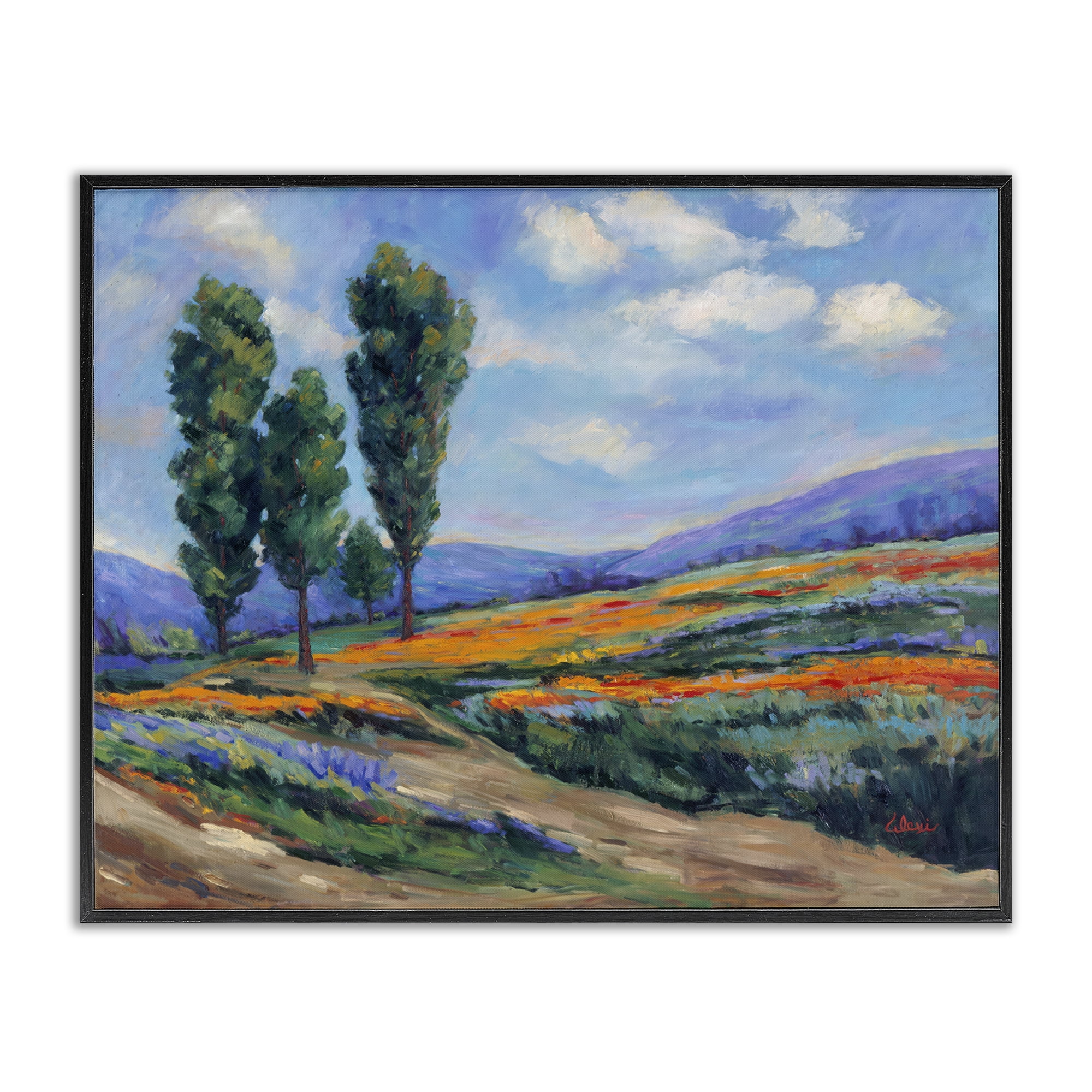 Stupell Industries Rolling Hills Traditional Landscape Landscape & Nature Painting Black Framed Art Print Wall Art, 20 x 16