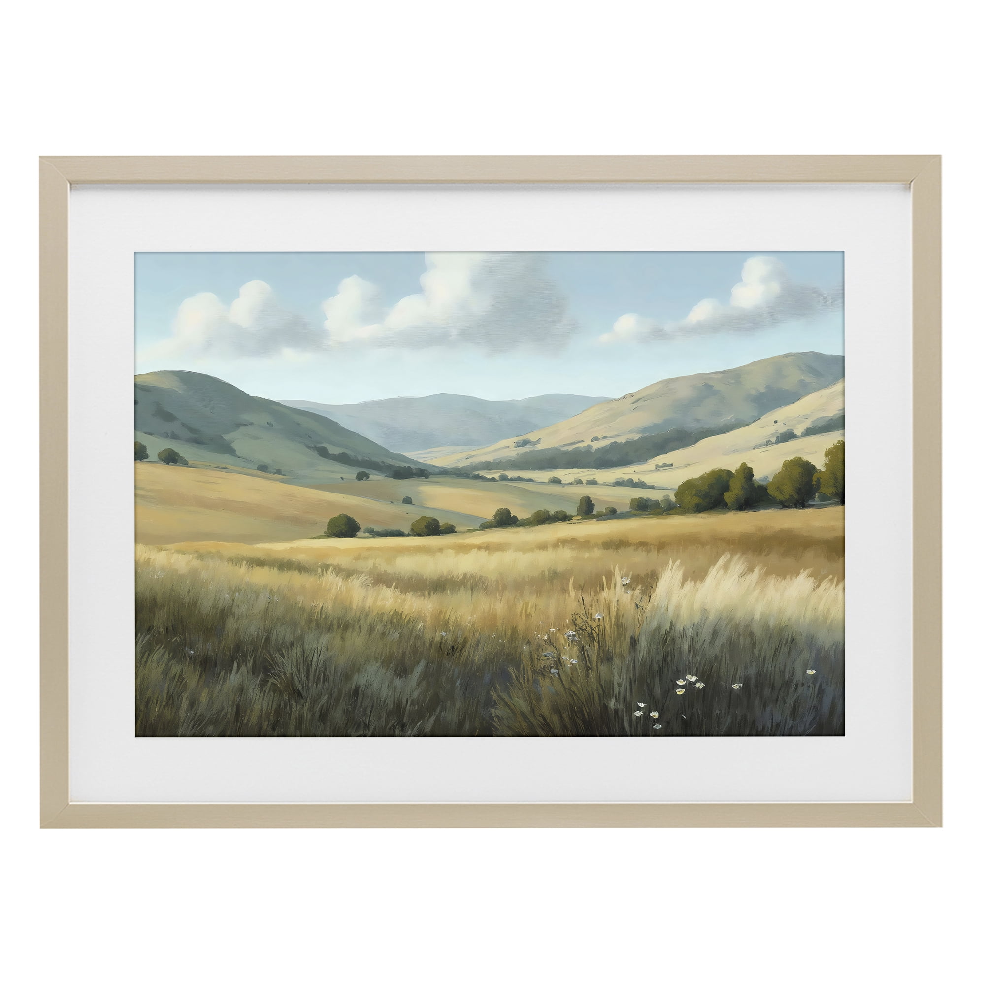 Stupell Industries Rolling Hills at Golden Hour Birch Framed Print Under Glass, design by Creative Studio