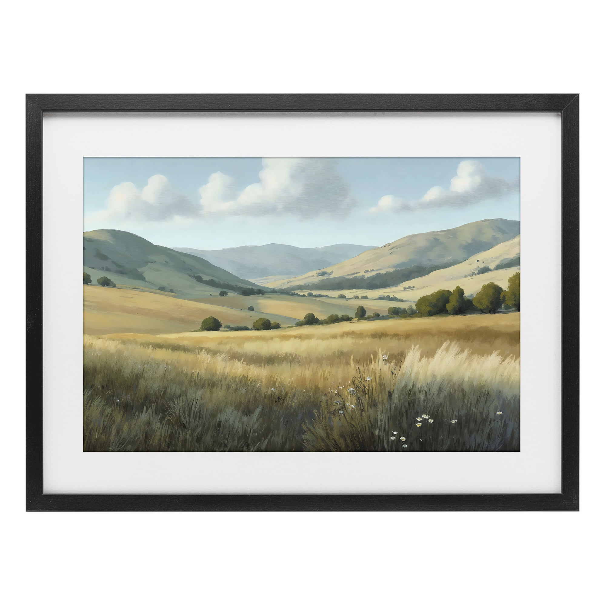 Stupell Industries Rolling Hills at Golden Hour Black Framed Print Under Glass, design by Creative Studio