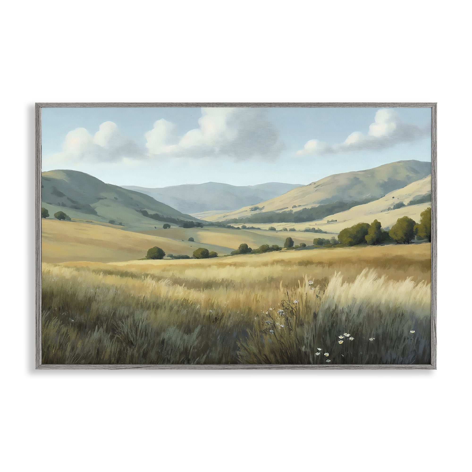 Stupell Industries Rolling Hills at Golden Hour Gray Framed Giclee Art, design by Creative Studio