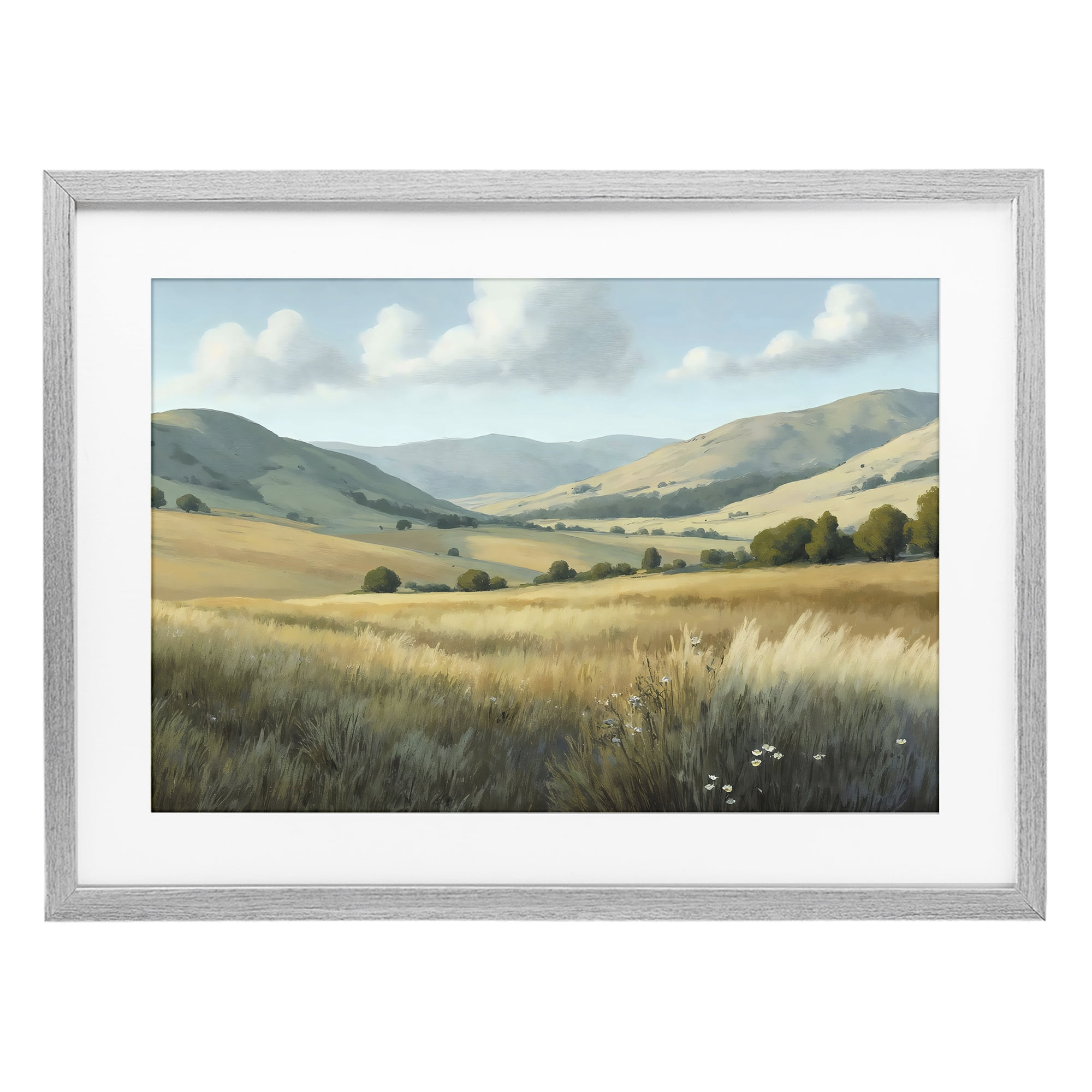 Stupell Industries Rolling Hills at Golden Hour Gray Framed Print Under Glass, design by Creative Studio