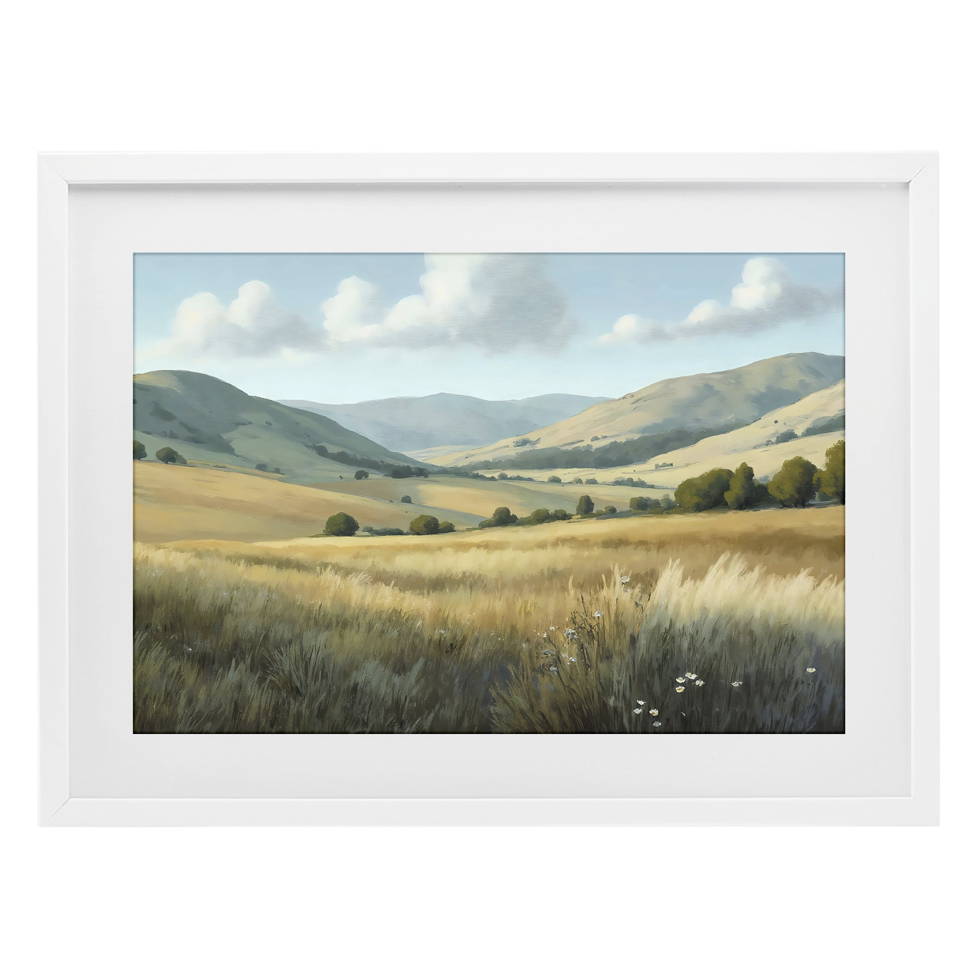 Stupell Industries Rolling Hills at Golden Hour White Framed Print Under Glass, design by Creative Studio