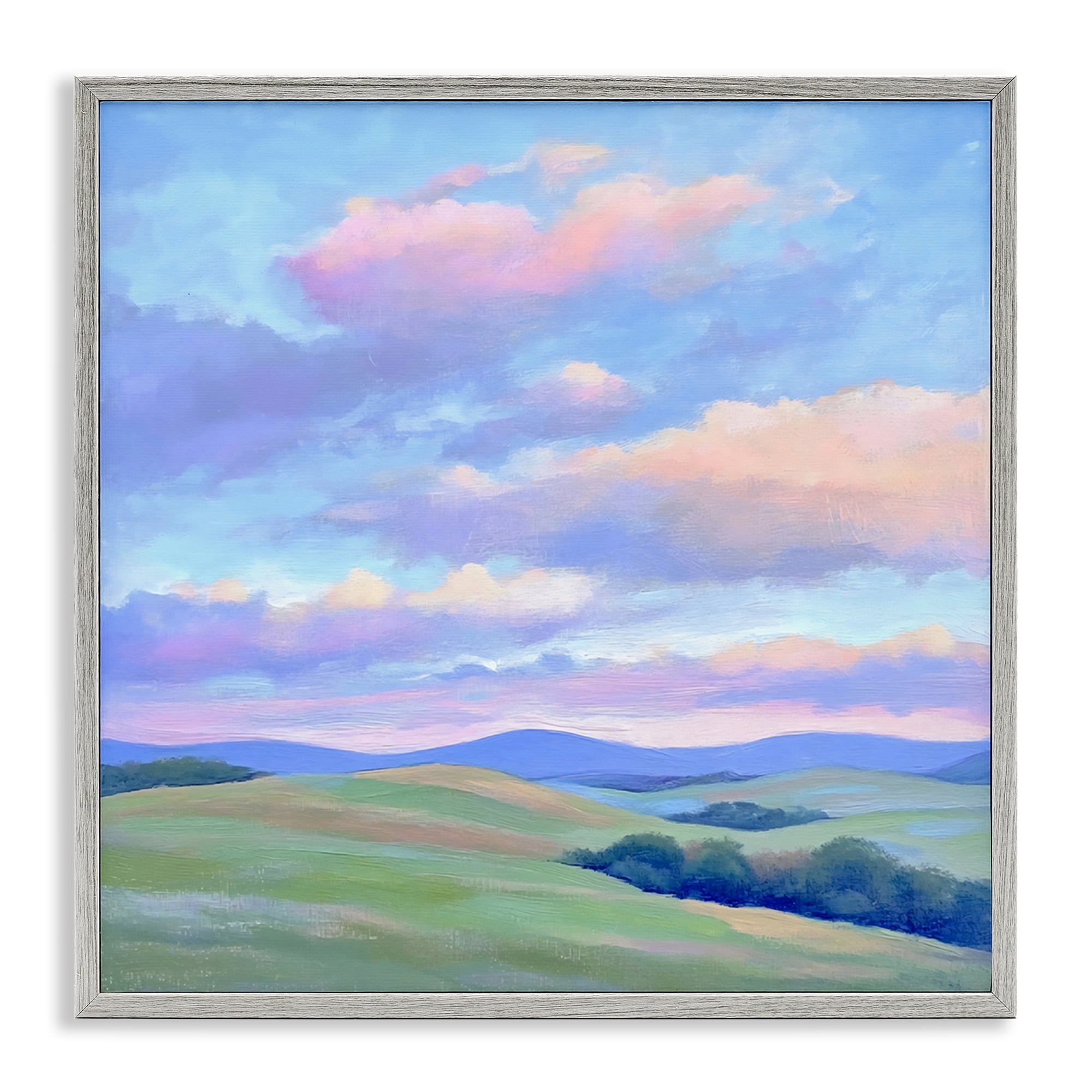 Stupell Industries Rolling Hills with Soft Sunset Gray Framed Giclee Art, design by Creative Studio