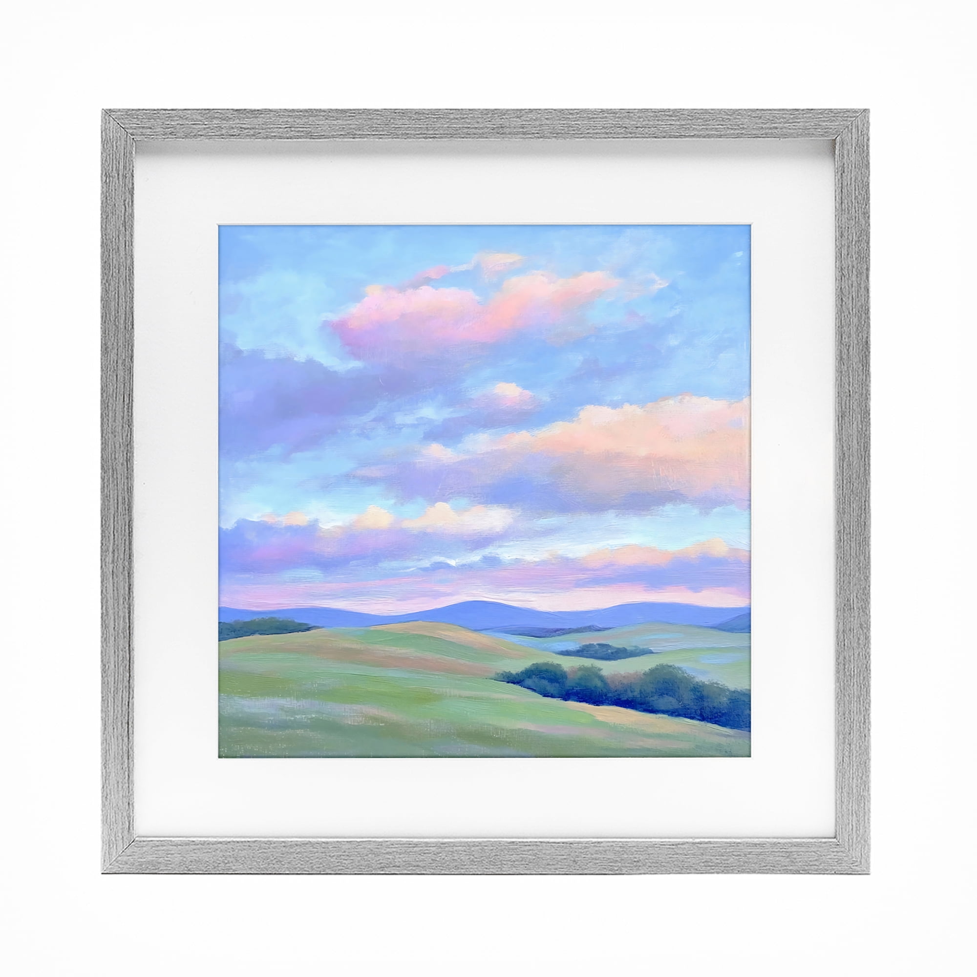 Stupell Industries Rolling Hills with Soft Sunset Gray Framed Print Under Glass, design by Creative Studio