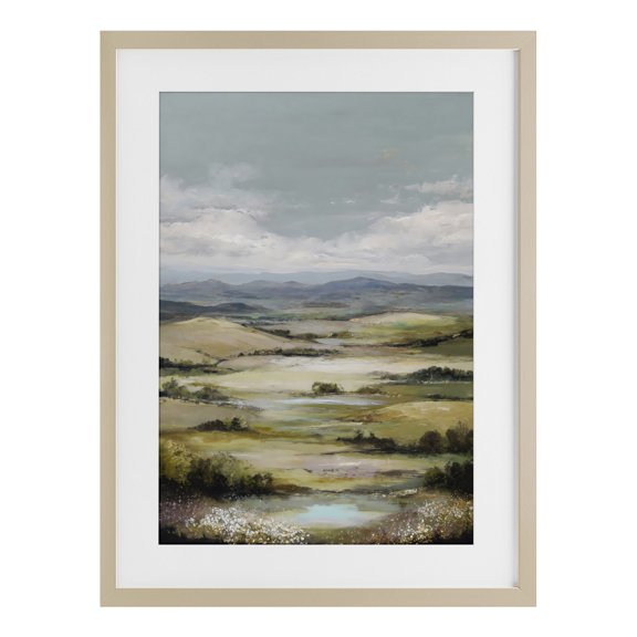 Stupell Industries Rolling Mountain Meadows Birch Framed Print Under Glass, design by Petal Prints Design