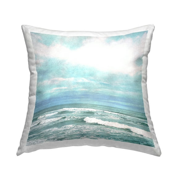 Stupell Industries Rolling Ocean Waves Landscape Square Decorative Printed Throw Pillow, 18 x 18