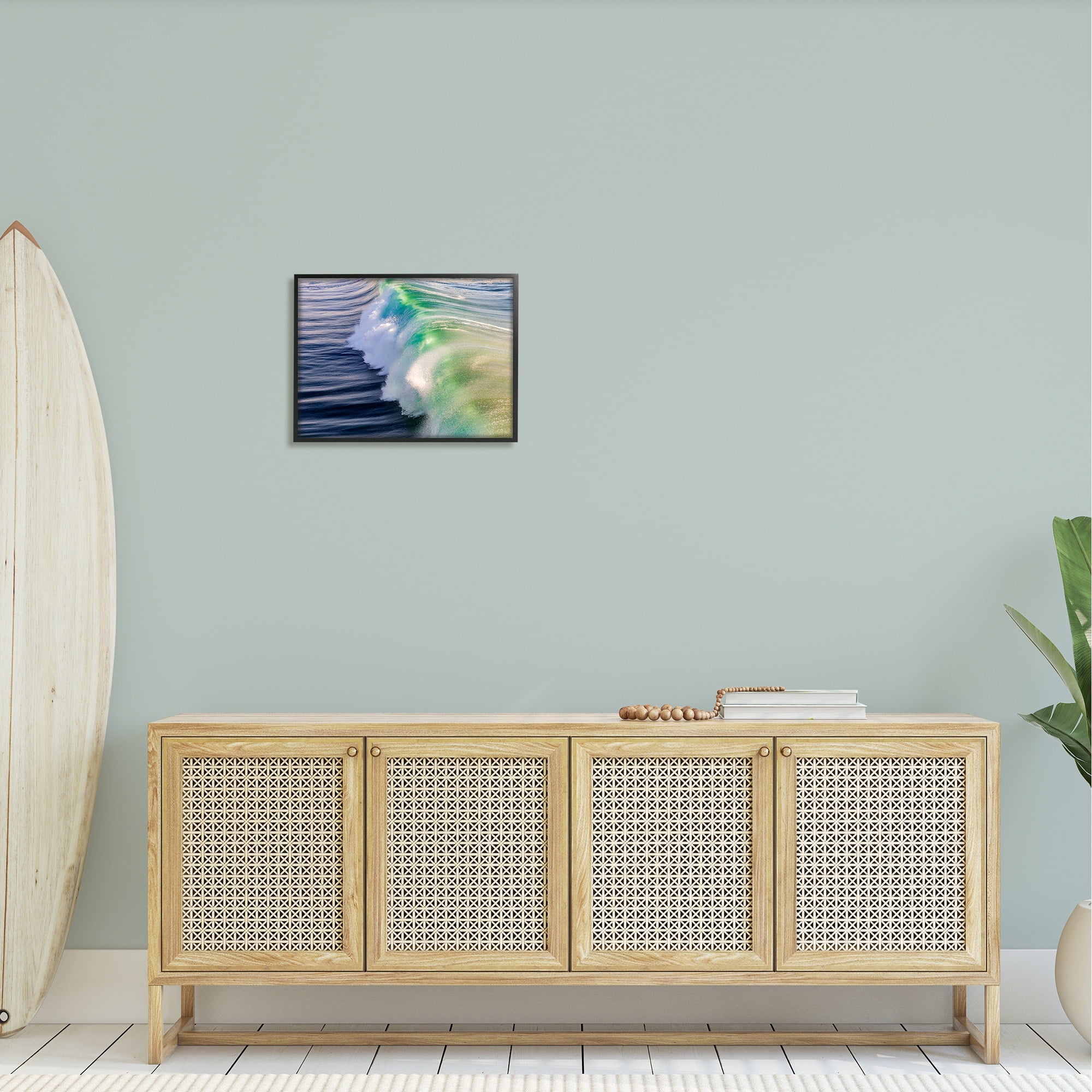 Stupell Industries Rolling Sea Waves Deep Ocean Water Photography Photograph Black Framed Art Print Wall Art, Design by Jeff Poe Photography