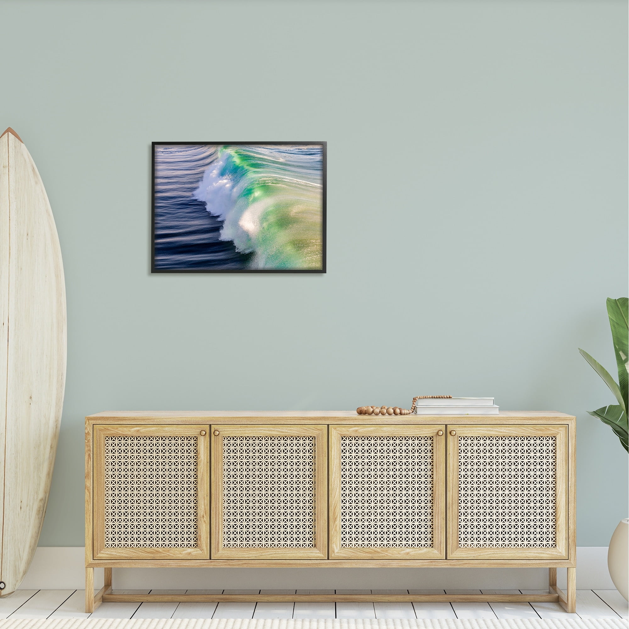 Stupell Industries Rolling Sea Waves Deep Ocean Water Photography Photograph Black Framed Art Print Wall Art, Design by Jeff Poe Photography