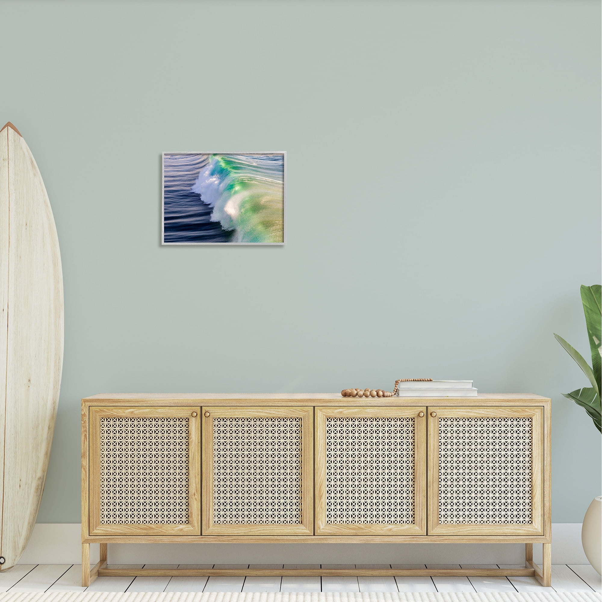 Stupell Industries Rolling Sea Waves Deep Ocean Water Photography Photograph Gray Framed Art Print Wall Art, Design by Jeff Poe Photography