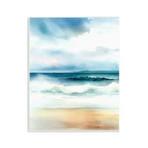 Stupell Industries Rolling Seaside Waves Coastal Painting Unframed Art Print Wall Art, 11 x 14