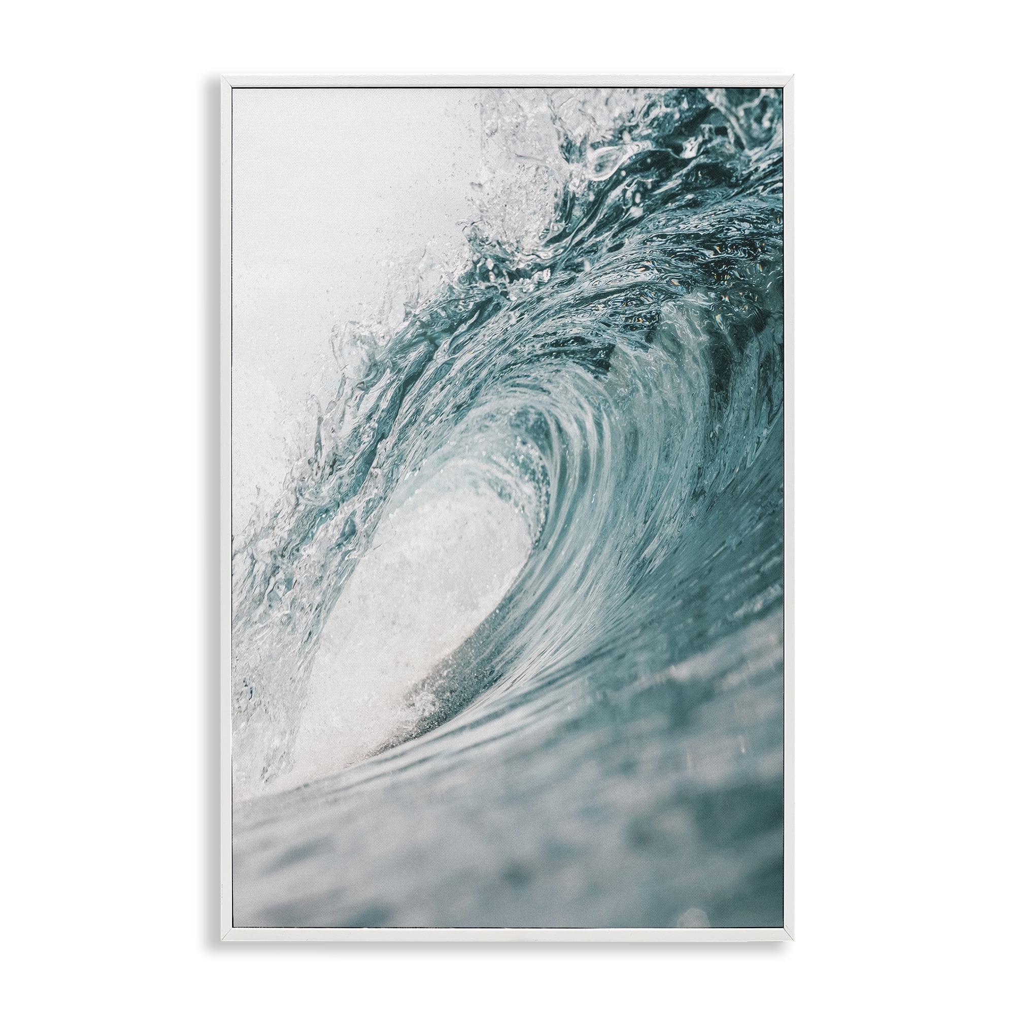 Stupell Industries Rolling Surf Waves Nautical & Beach Photography White Framed Art Print Wall Art, 20 x 30