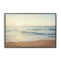 Stupell Industries Rolling Tide Beach Landscape & Nature Photography Black Framed Art Print Wall Art, 18 x 12