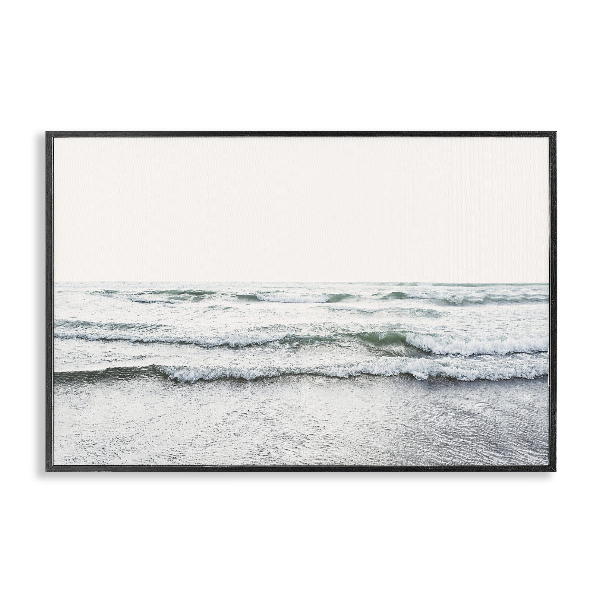 Stupell Industries Rolling Tide Waves Nautical & Beach Photography Black Framed Art Print Wall Art, 24 x 16
