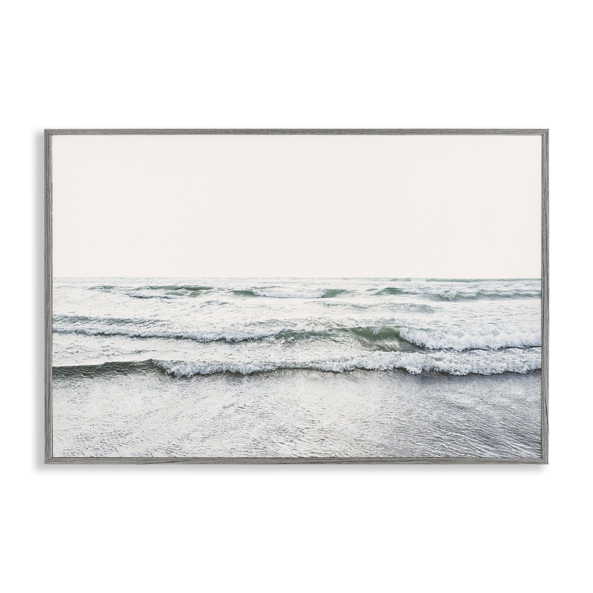 Stupell Industries Rolling Tide Waves Nautical & Beach Photography Gray Framed Art Print Wall Art, 24 x 16