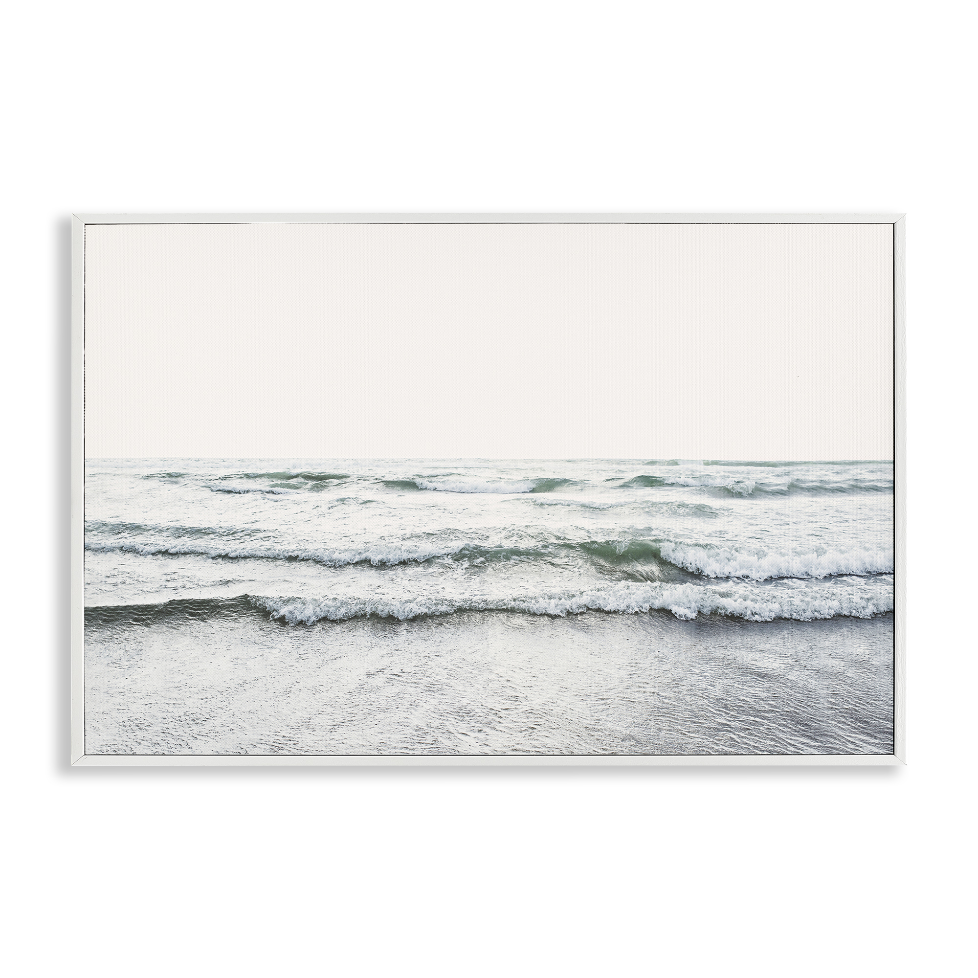 Stupell Industries Rolling Tide Waves Nautical & Beach Photography White Framed Art Print Wall Art, 18 x 12