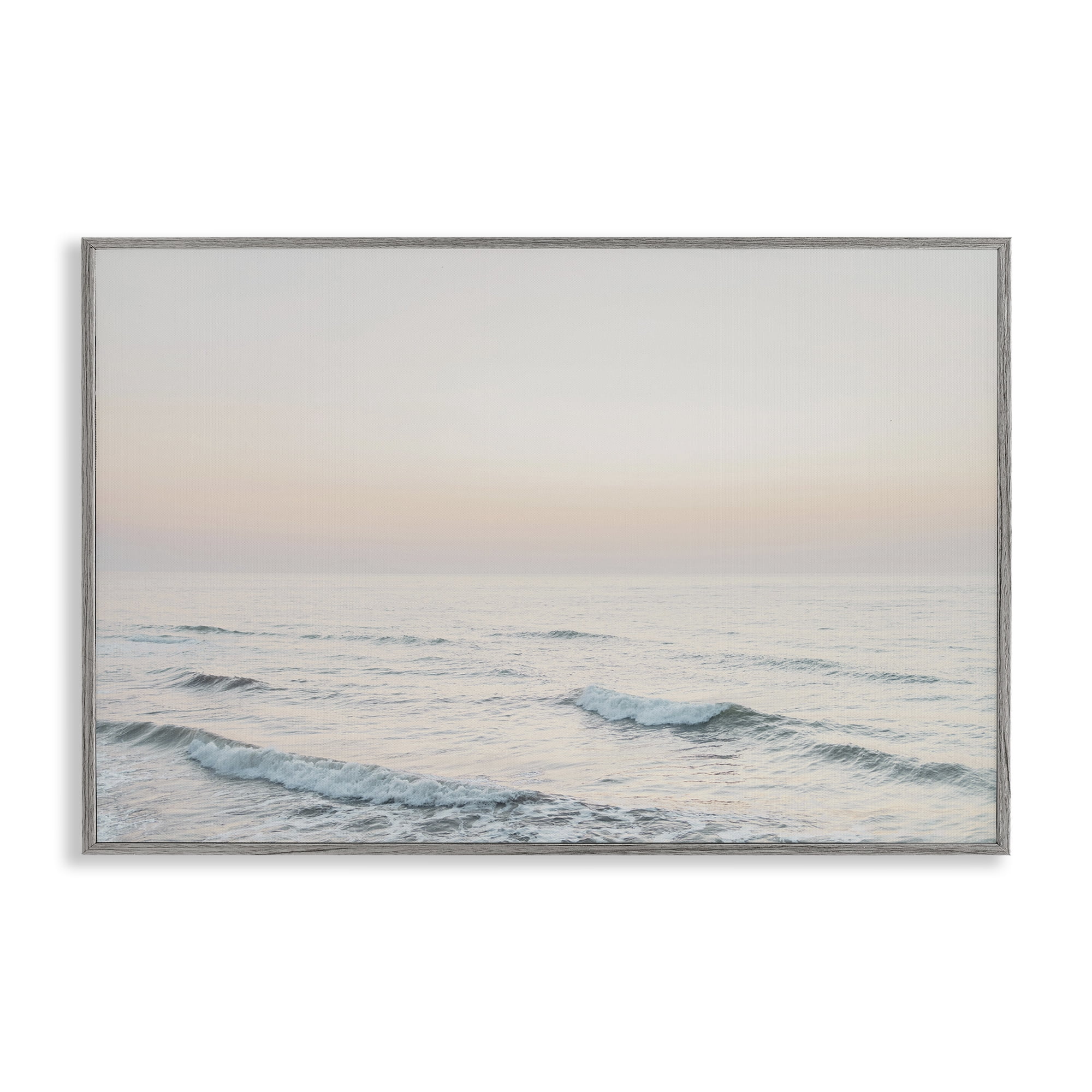 Stupell Industries Rolling Waves At Dawn Coastal Photography Gray Framed Art Print Wall Art, 18 x 12