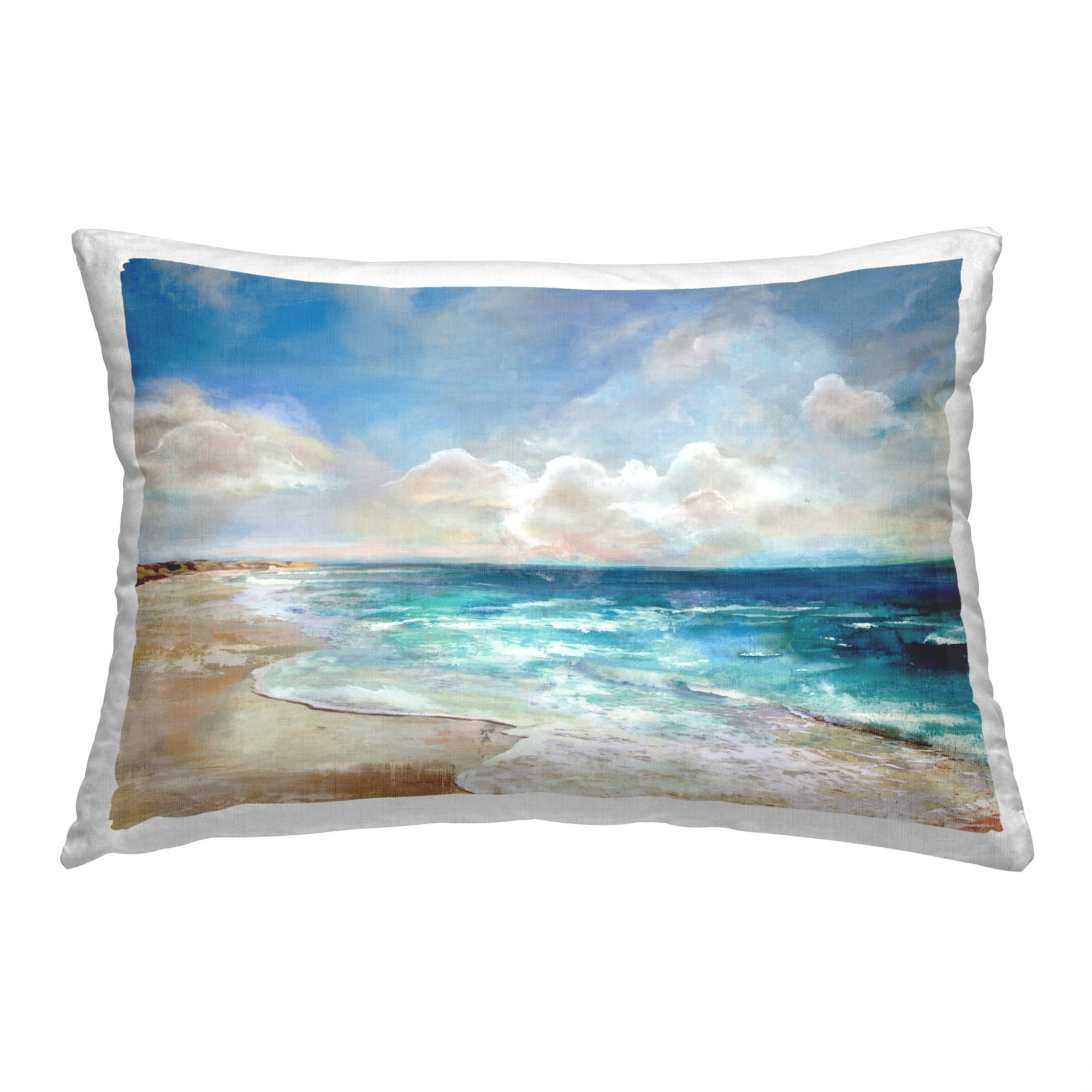 Stupell Industries Rolling Waves & Cloudy Sky Decorative Printed Throw Pillow, 14 x 20