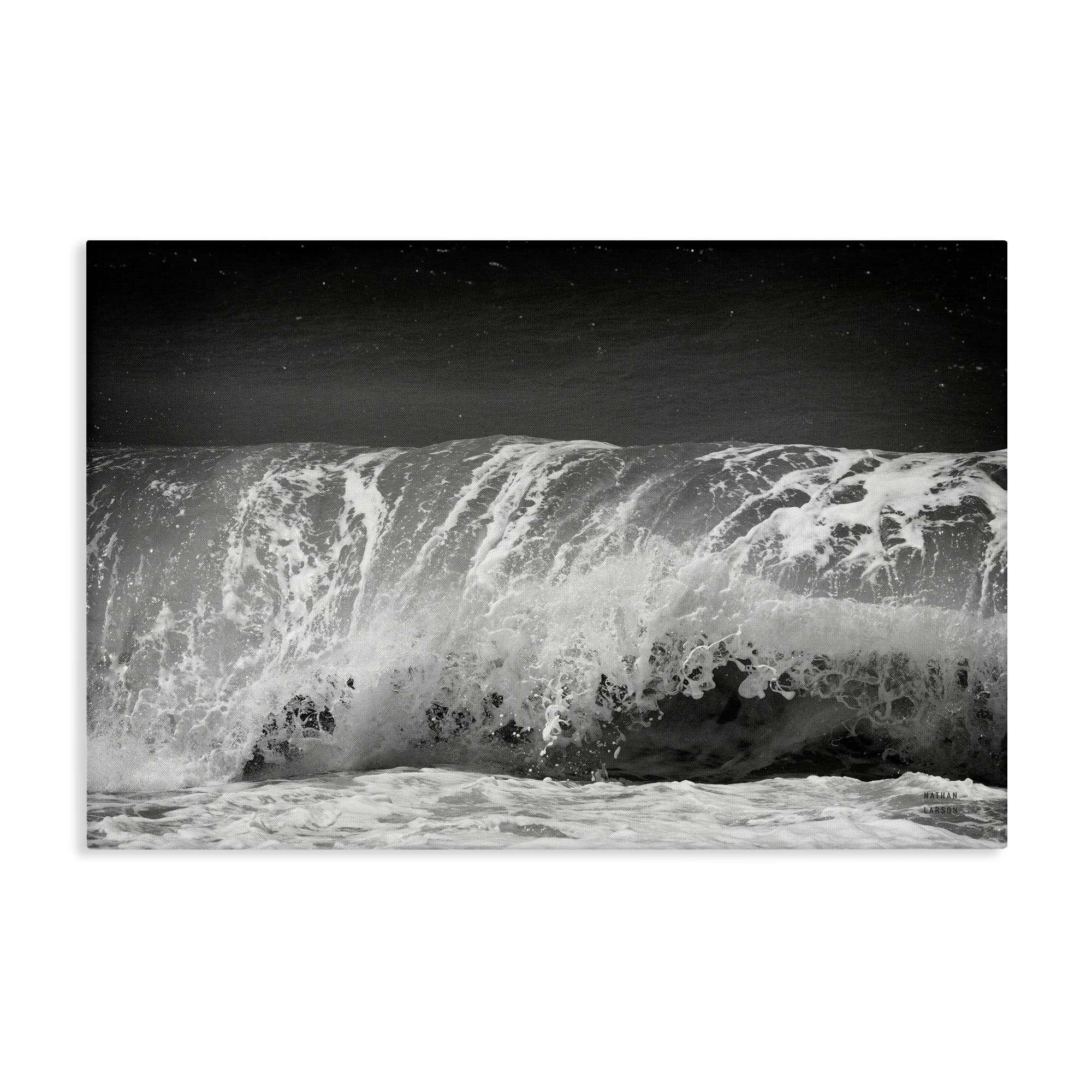 Stupell Industries Rolling Waves Night Sky Landscape Photography Gallery Wrapped Canvas Art Print Wall Art, 45 x 30