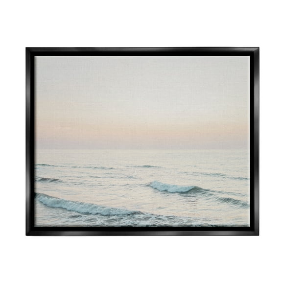 Stupell Industries Rolling Waves Photography Nature Photography Black Floater Framed Art Print Wall Art, 21 x 17