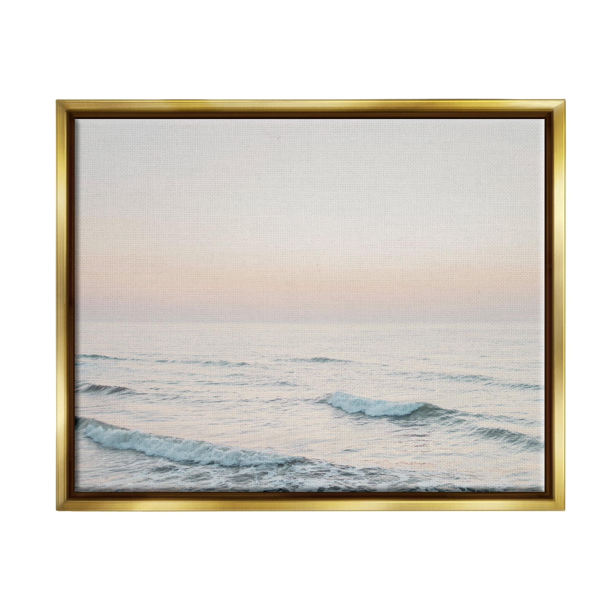 Stupell Industries Rolling Waves Photography Nature Photography Gold Floater Framed Art Print Wall Art, 31 x 25