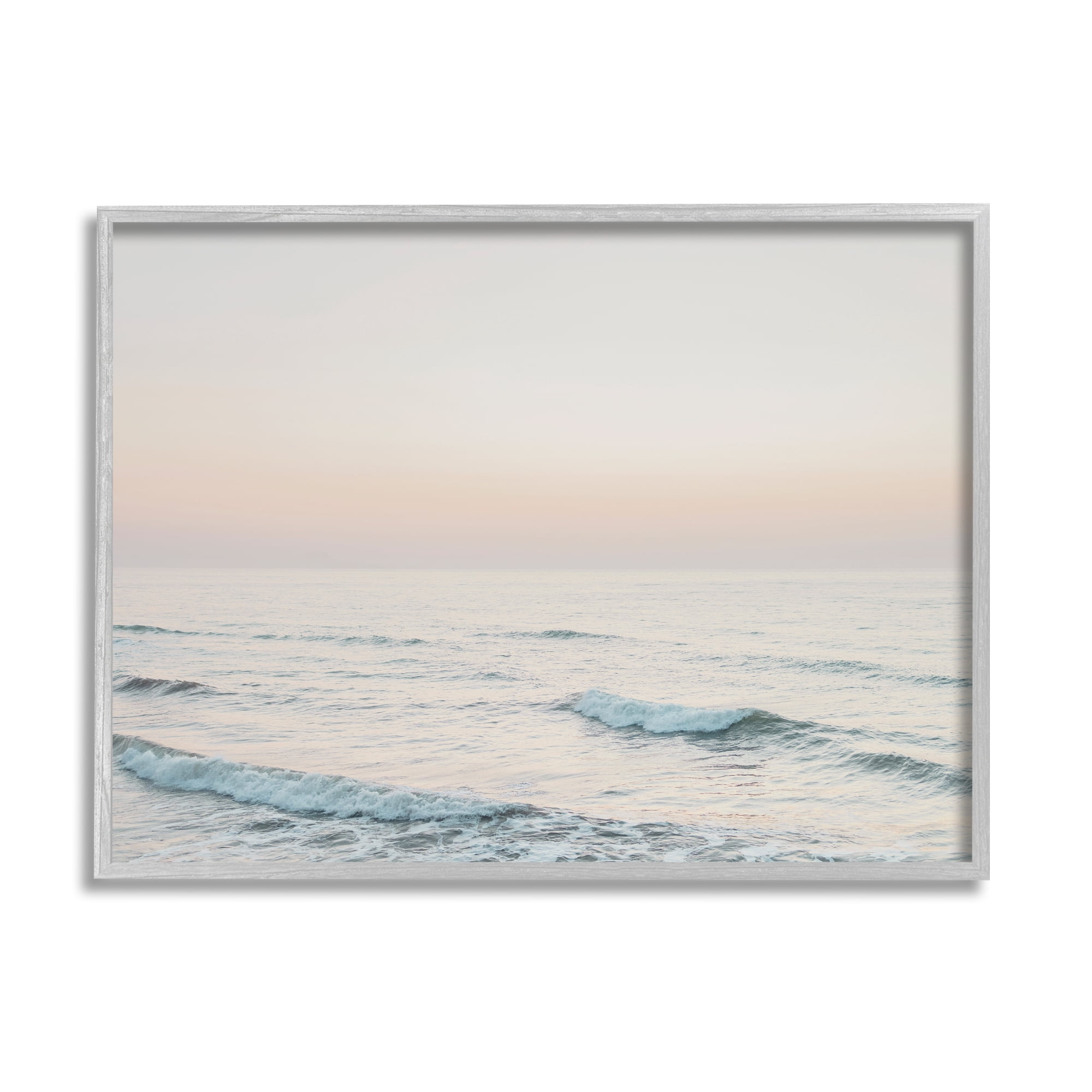 Stupell Industries Rolling Waves Photography Nature Photography Gray Framed Art Print Wall Art, 30 x 24