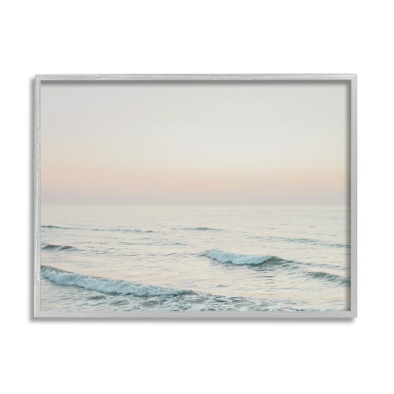 Stupell Industries Rolling Waves Photography Nature Photography Gray Framed Art Print Wall Art, 30 x 24