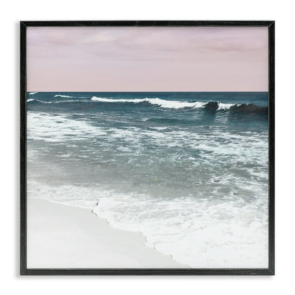 Stupell Industries Rolling Waves Seascape Nautical & Beach Photography Black Framed Art Print Wall Art, 12 x 12