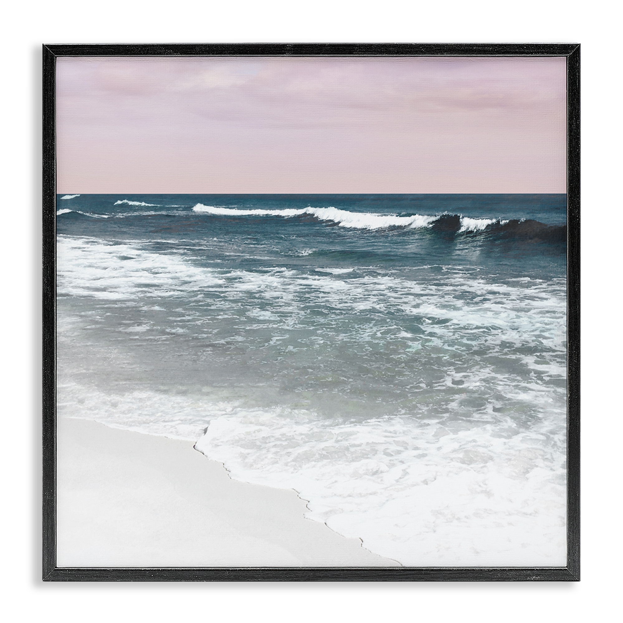 Stupell Industries Rolling Waves Seascape Nautical & Beach Photography Black Framed Art Print Wall Art, 24 x 24
