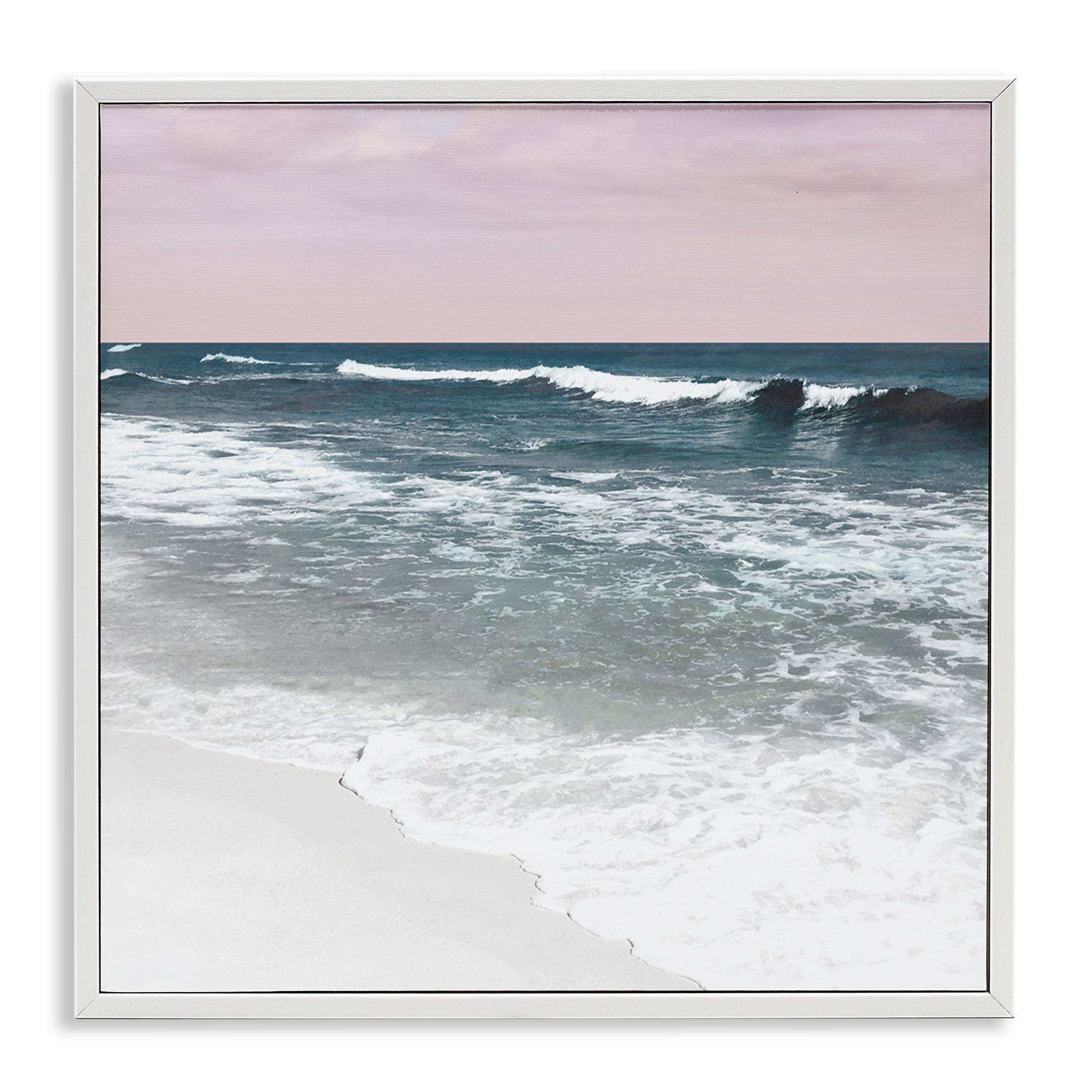 Stupell Industries Rolling Waves Seascape Nautical & Beach Photography White Framed Art Print Wall Art, 24 x 24