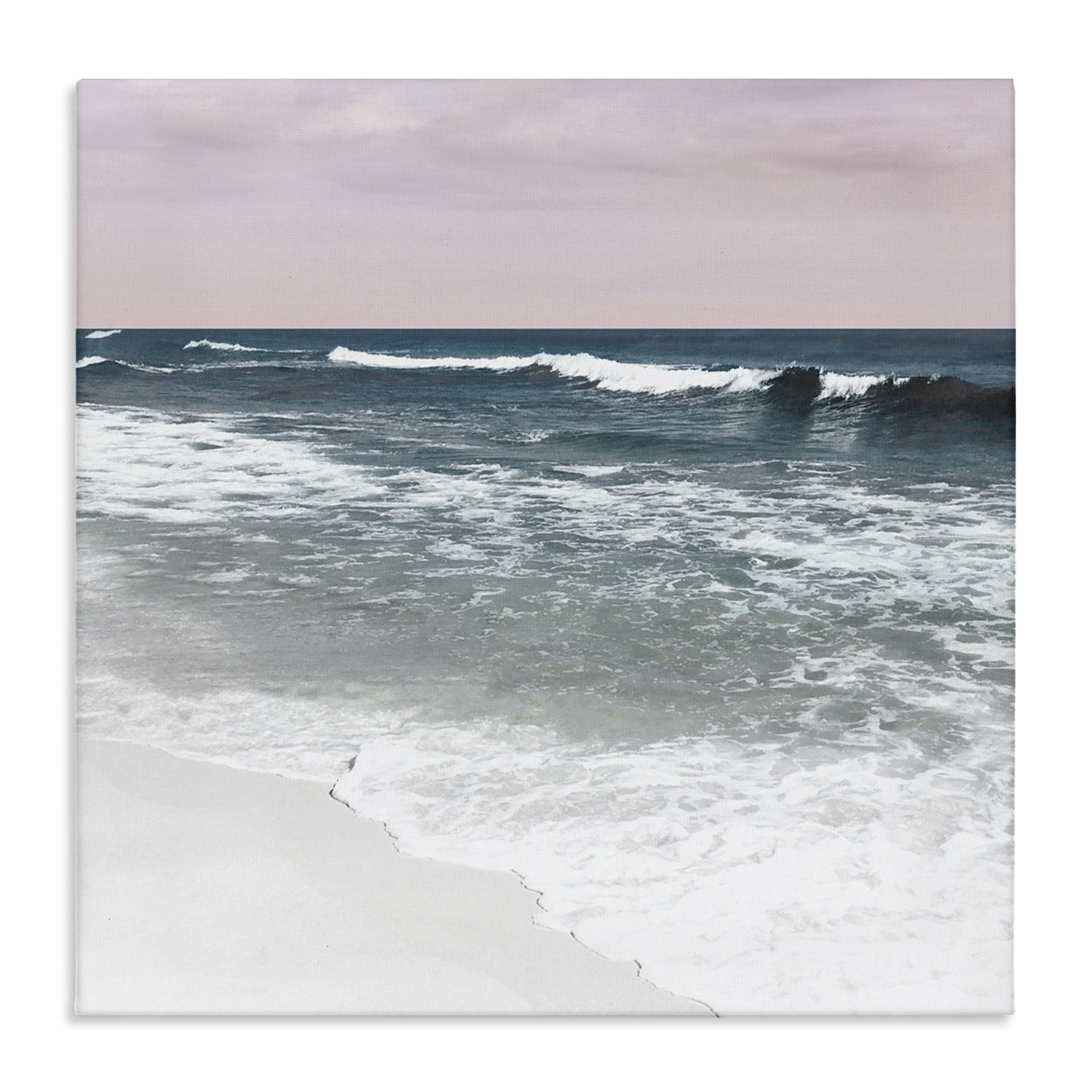 Stupell Industries Rolling Waves Seascape Nautical & Beach Photography Wrapped Canvas Art Print Wall Art, 30 x 30