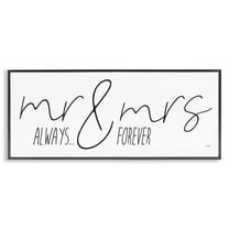 Stupell Industries Romantic Always & Forever Typography Painting Black Framed Art Print Wall Art, 24 x 10