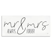 Stupell Industries Romantic Always & Forever Typography Painting Gallery Wrapped Canvas Art Print Wall Art, 24 x 10