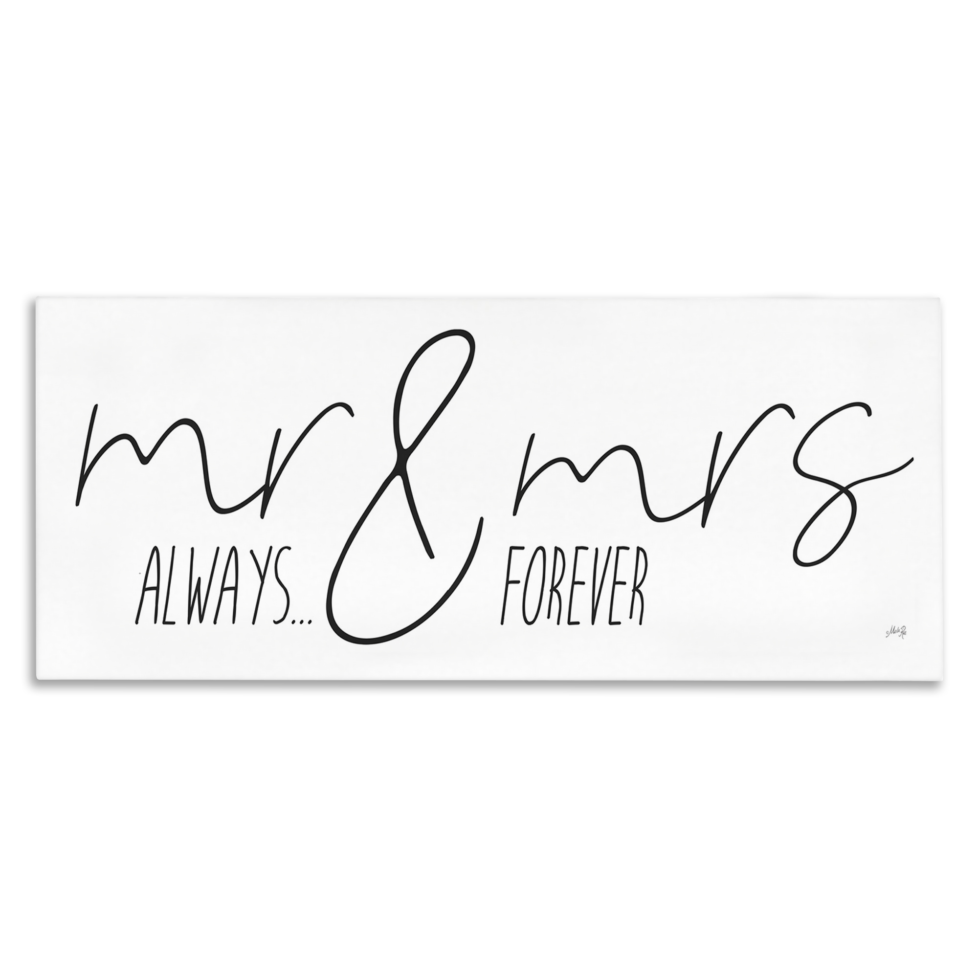 Stupell Industries Romantic Always & Forever Typography Painting Gallery Wrapped Canvas Art Print Wall Art, 40 x 17