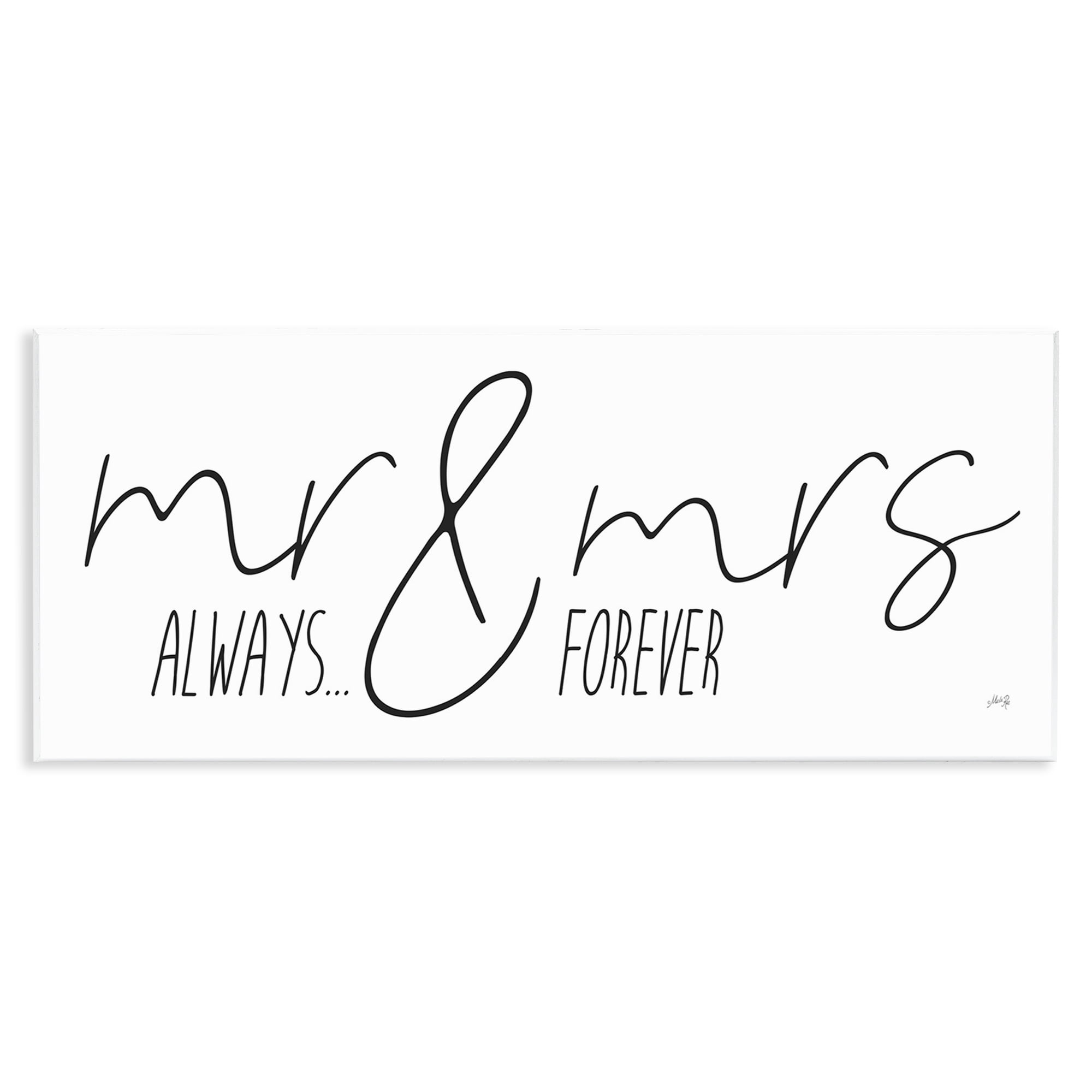 Stupell Industries Romantic Always & Forever Typography Painting Unframed Art Print Wall Art, 17 x 7