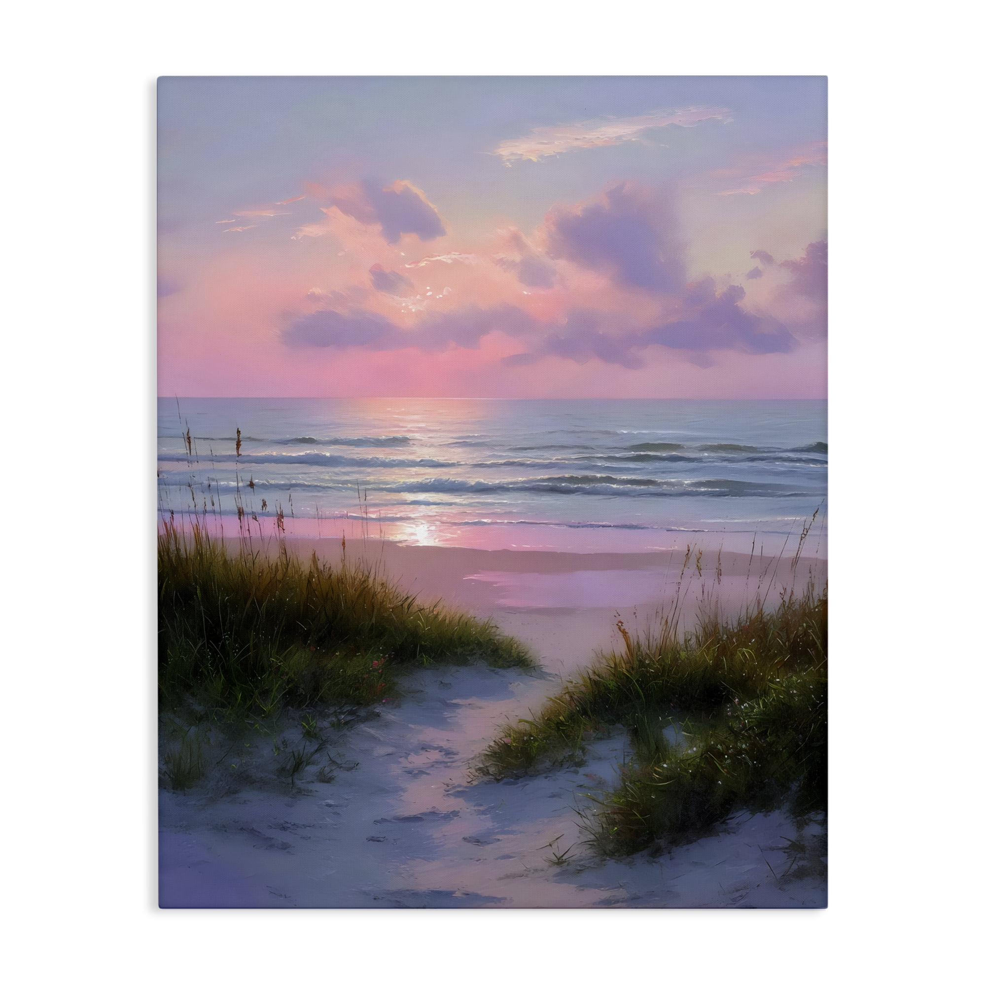 Stupell Industries Romantic Beach Sunset in Pink Canvas Wall Art, design by Franklyn Gregory