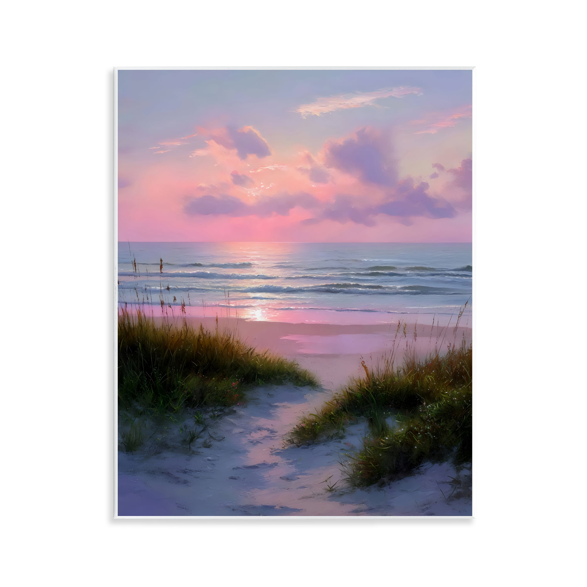 Stupell Industries Romantic Beach Sunset in Pink Wall Plaque Art, design by Franklyn Gregory