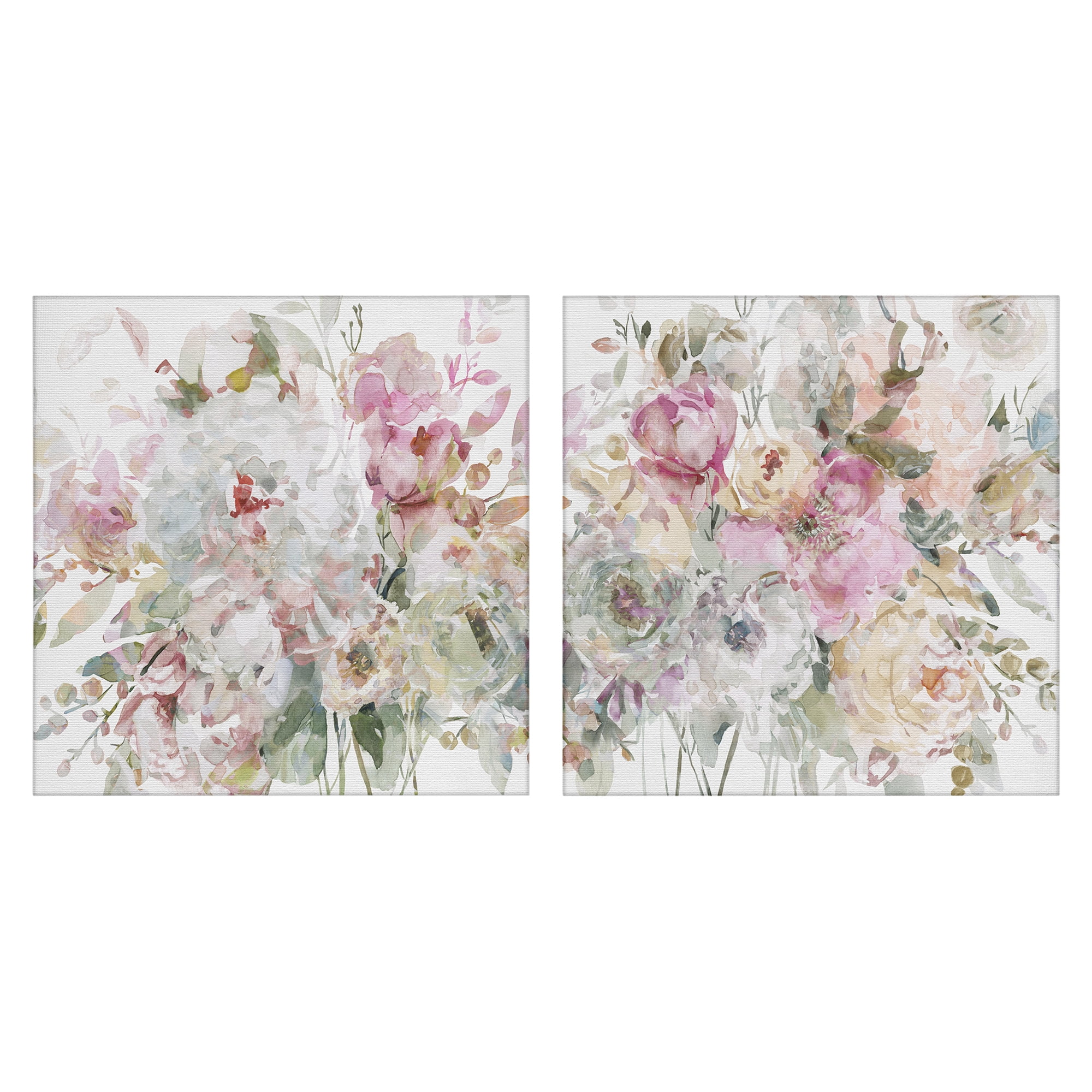 Stupell Industries Romantic Blush Botanicals 2 Piece Canvas Wall Art Set, design by Carol Robinson