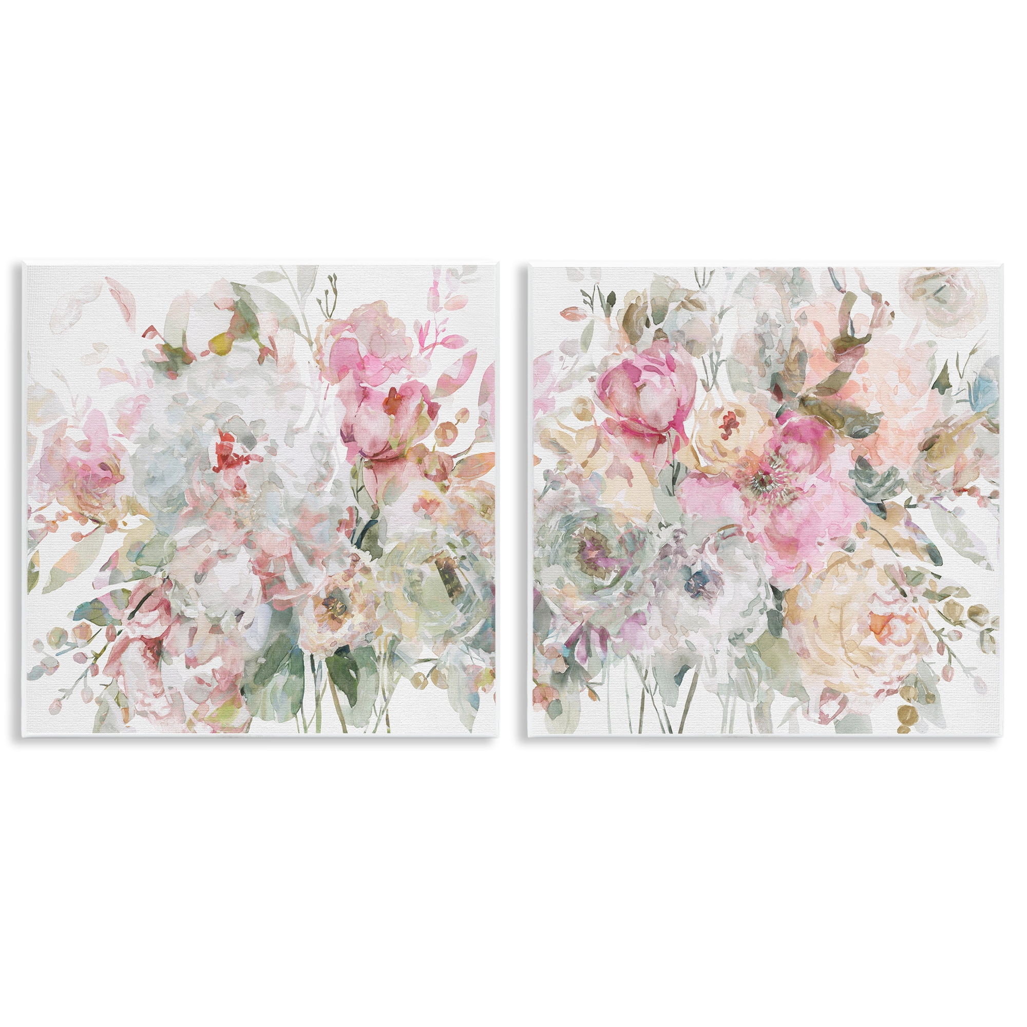 Stupell Industries Romantic Blush Botanicals 2 Piece Wall Plaque Art Set, design by Carol Robinson