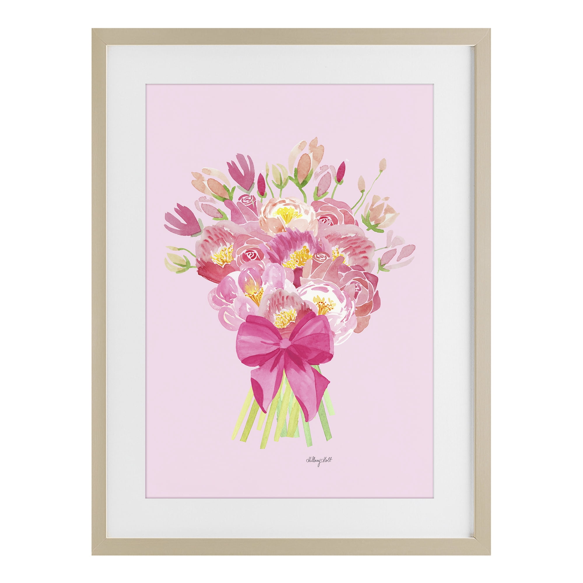 Stupell Industries Romantic Blushing Peonies Birch Framed Print Under Glass, design by Hillary Holt