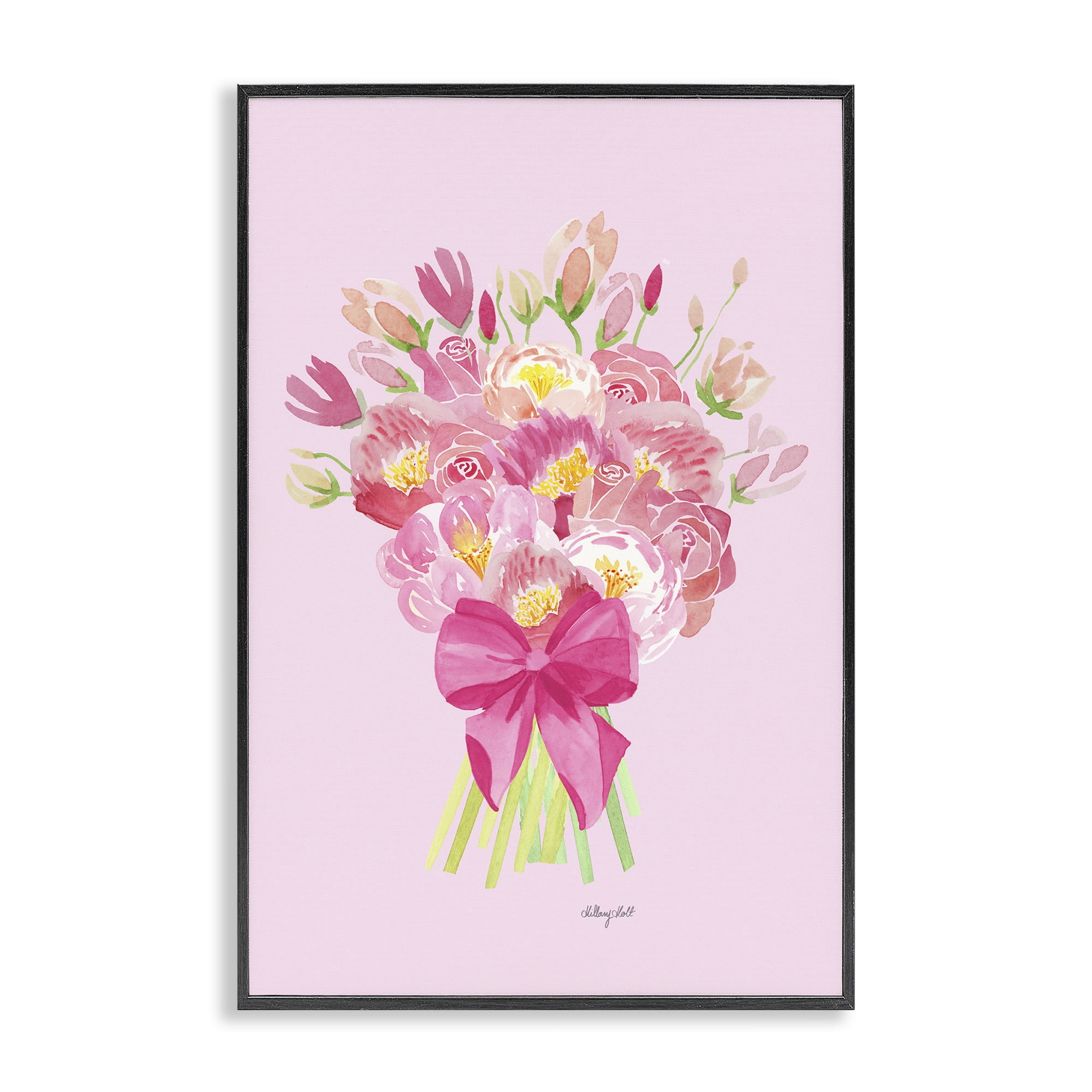 Stupell Industries Romantic Blushing Peonies Black Framed Giclee Art, design by Hillary Holt