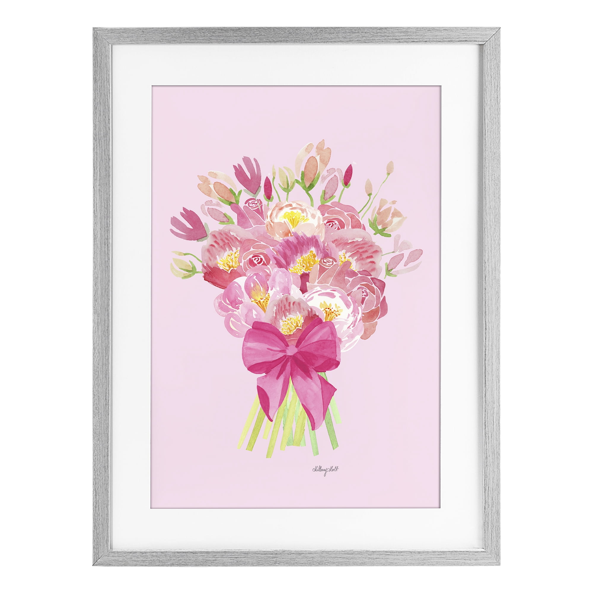 Stupell Industries Romantic Blushing Peonies Gray Framed Print Under Glass, design by Hillary Holt