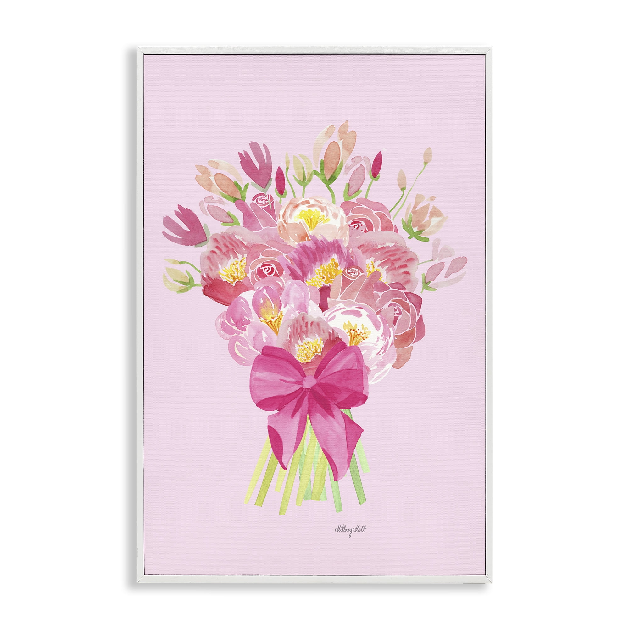 Stupell Industries Romantic Blushing Peonies White Framed Giclee Art, design by Hillary Holt