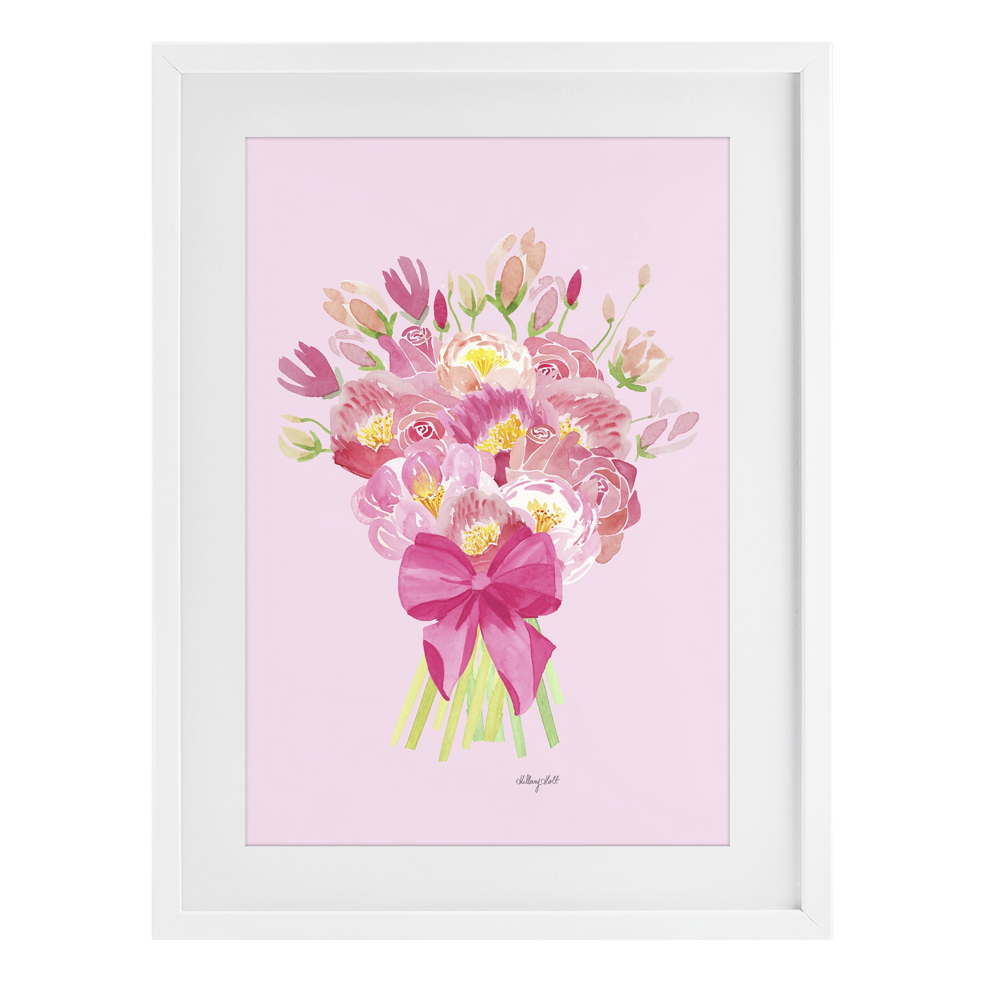 Stupell Industries Romantic Blushing Peonies White Framed Print Under Glass, design by Hillary Holt