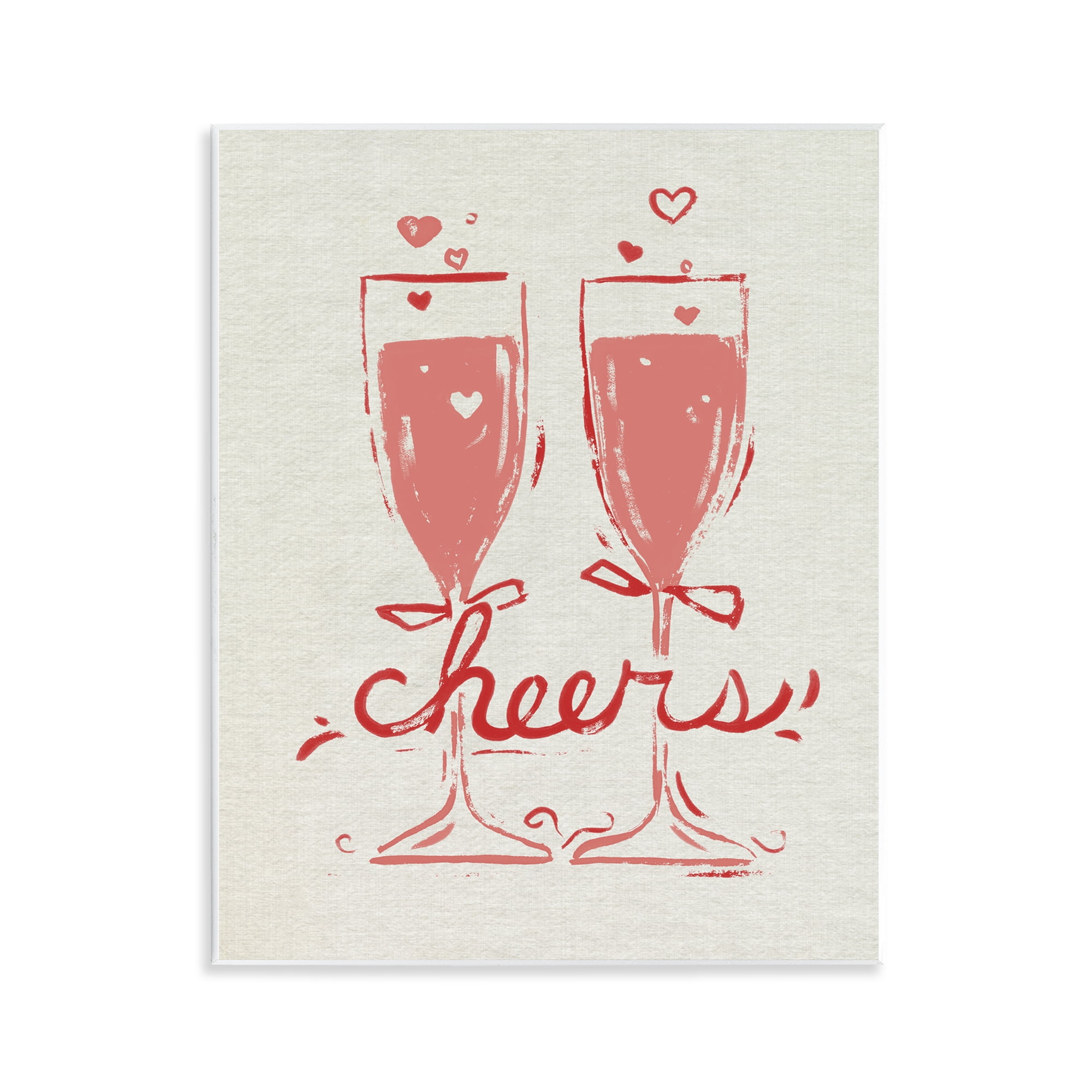 Stupell Industries Romantic Cheers To Love Wall Plaque Art, design by June Erica Vess