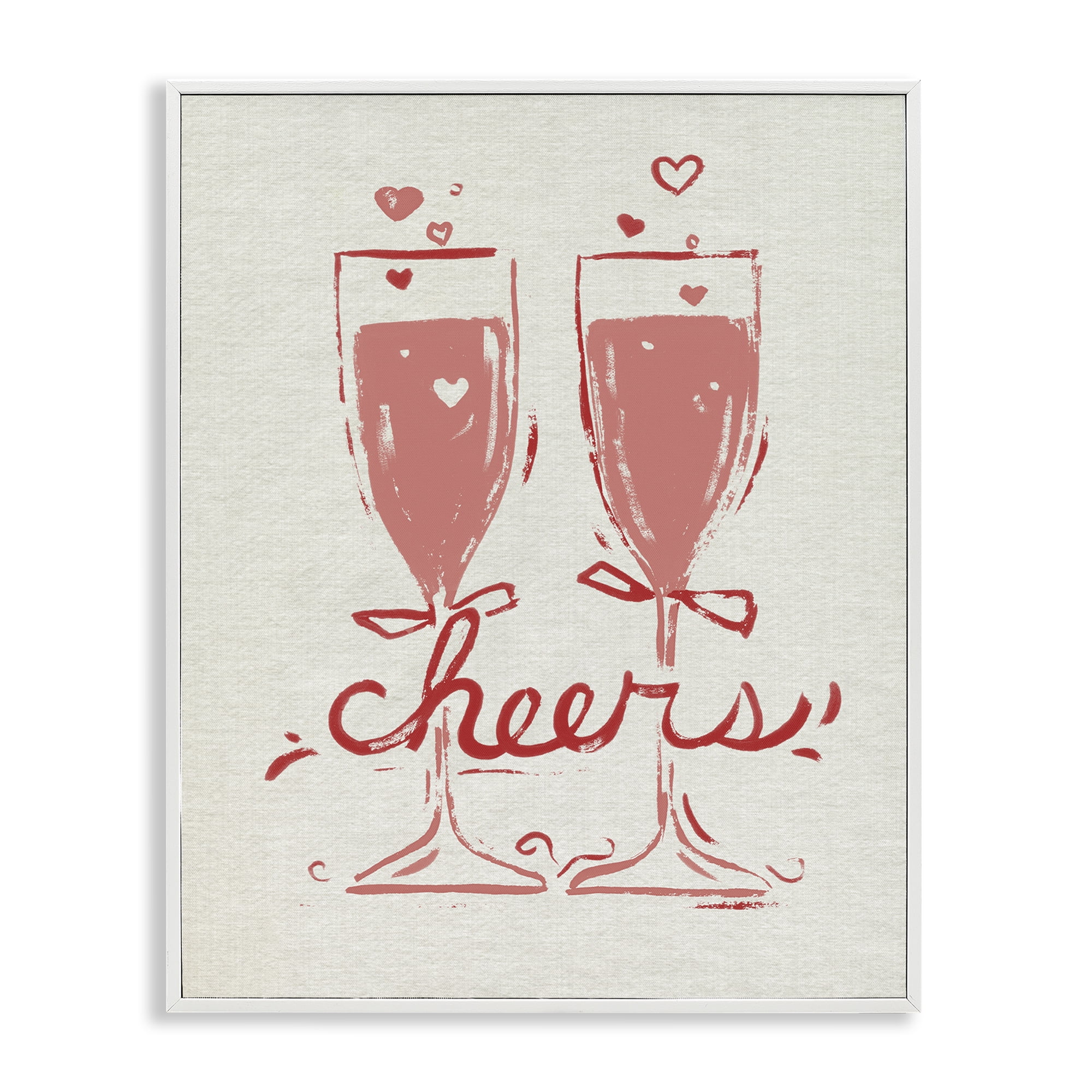 Stupell Industries Romantic Cheers To Love White Framed Giclee Art, design by June Erica Vess