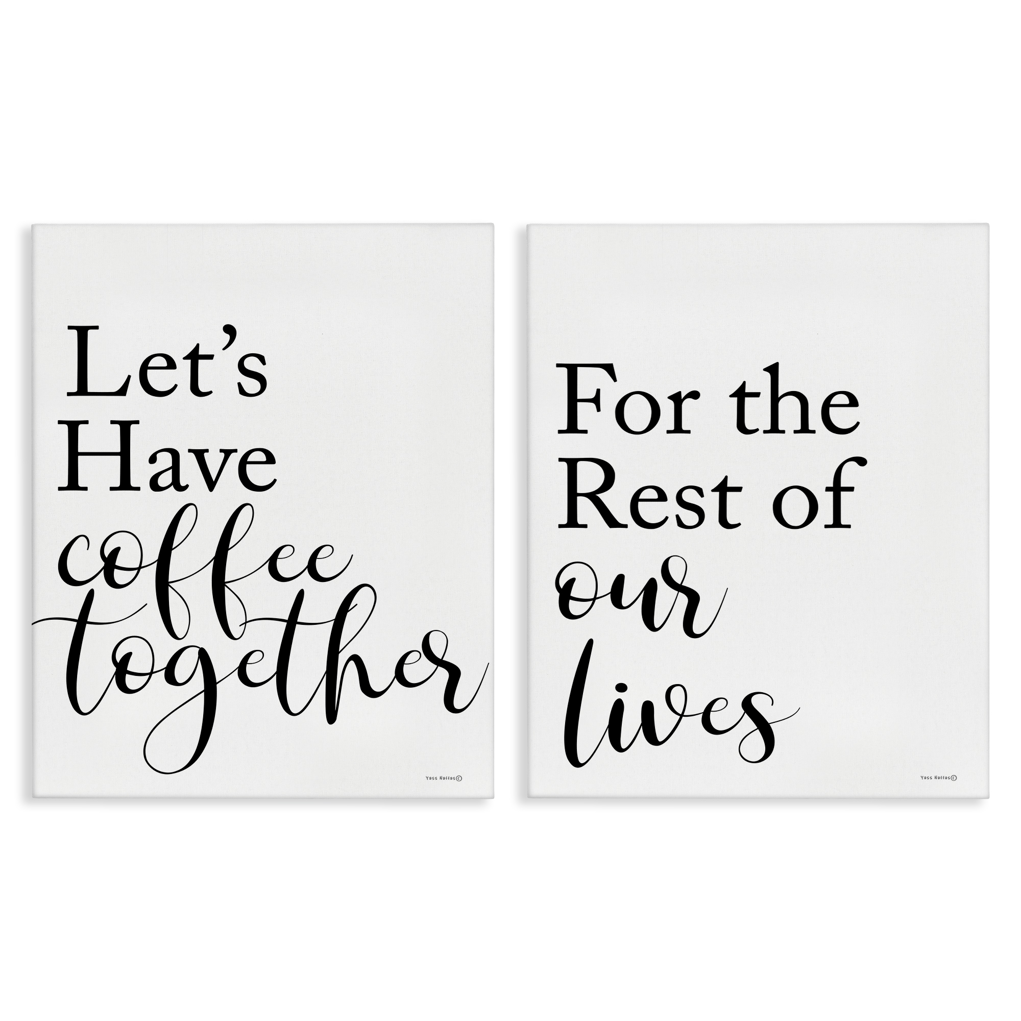 Stupell Industries Romantic Coffee Together Food & Beverage Painting Wrapped Canvas Art Print Wall Art, 16 x 20, Set of 2