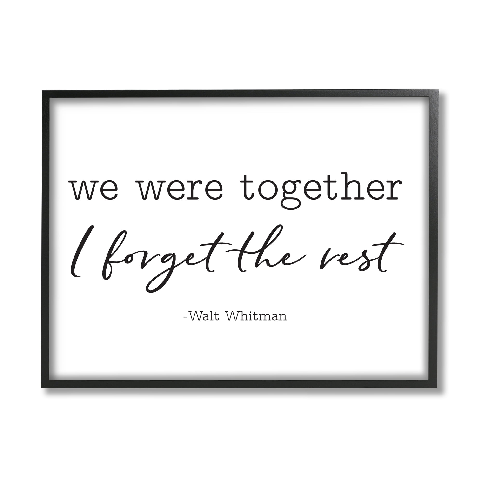 Stupell Industries Romantic Couple Quote Casual Typography Design Graphic Art Black Framed Art Print Wall Art, Design by Lettered and Lined