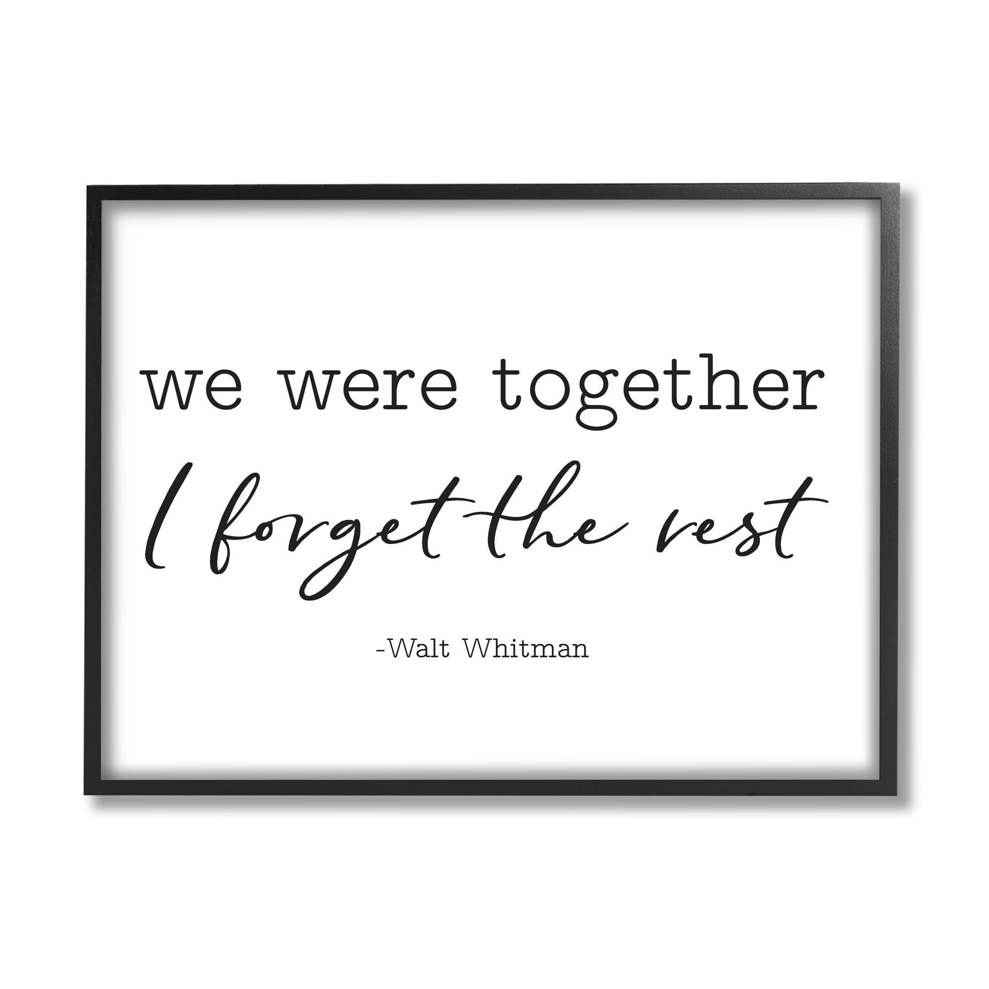 Stupell Industries Romantic Couple Quote Casual Typography Design Graphic Art Black Framed Art Print Wall Art, Design by Lettered and Lined