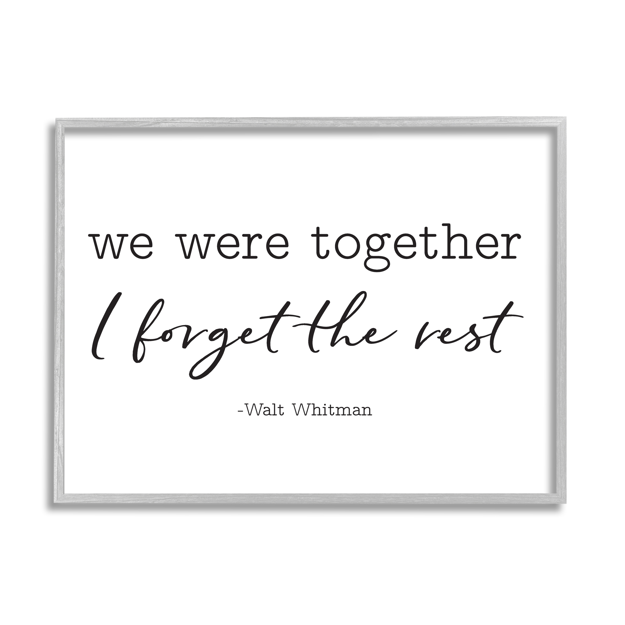 Stupell Industries Romantic Couple Quote Casual Typography Design Graphic Art Gray Framed Art Print Wall Art, Design by Lettered and Lined